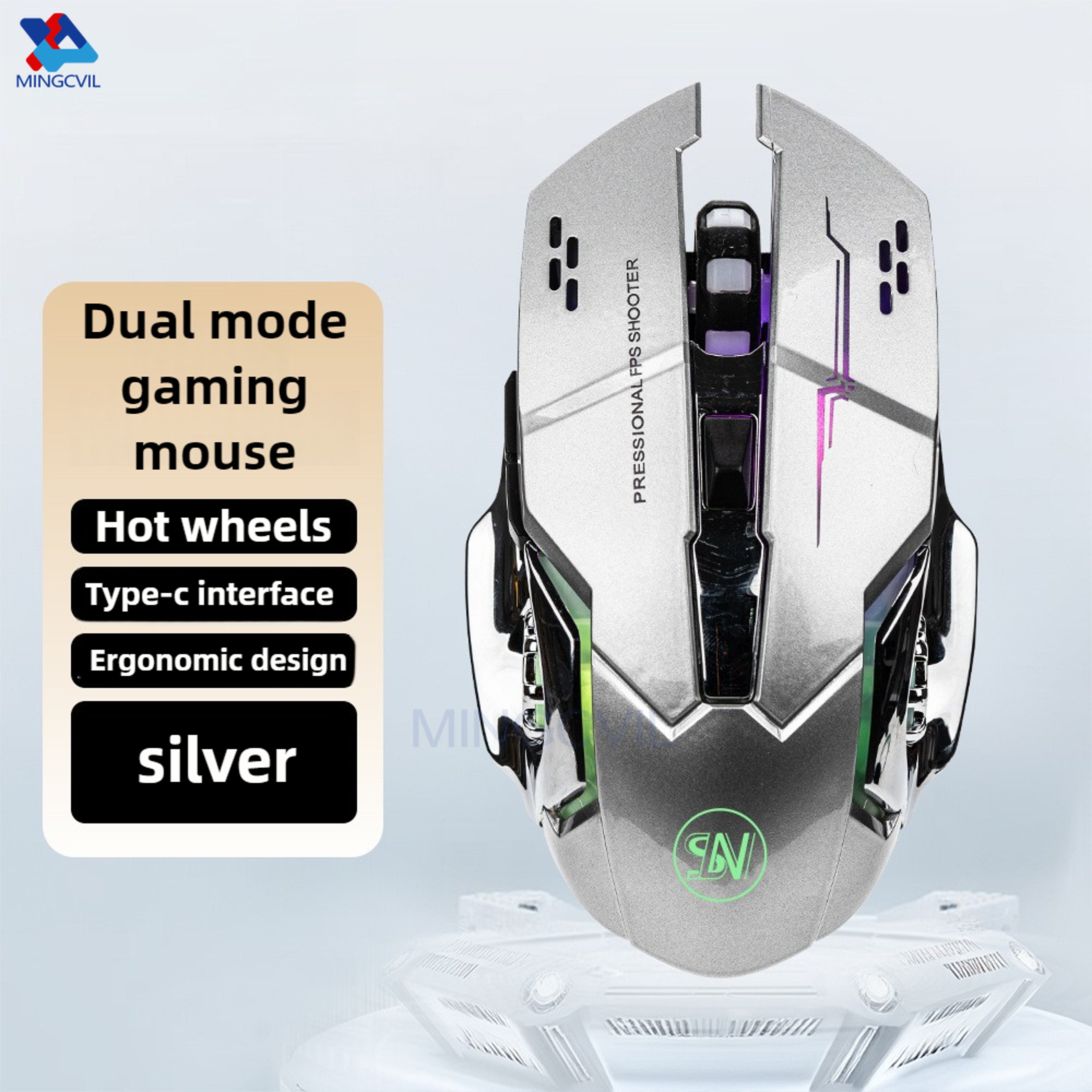 ESports Bluetooth Mouse Rechargeable Wireless USB Gaming PC Mouse With Backlight 6