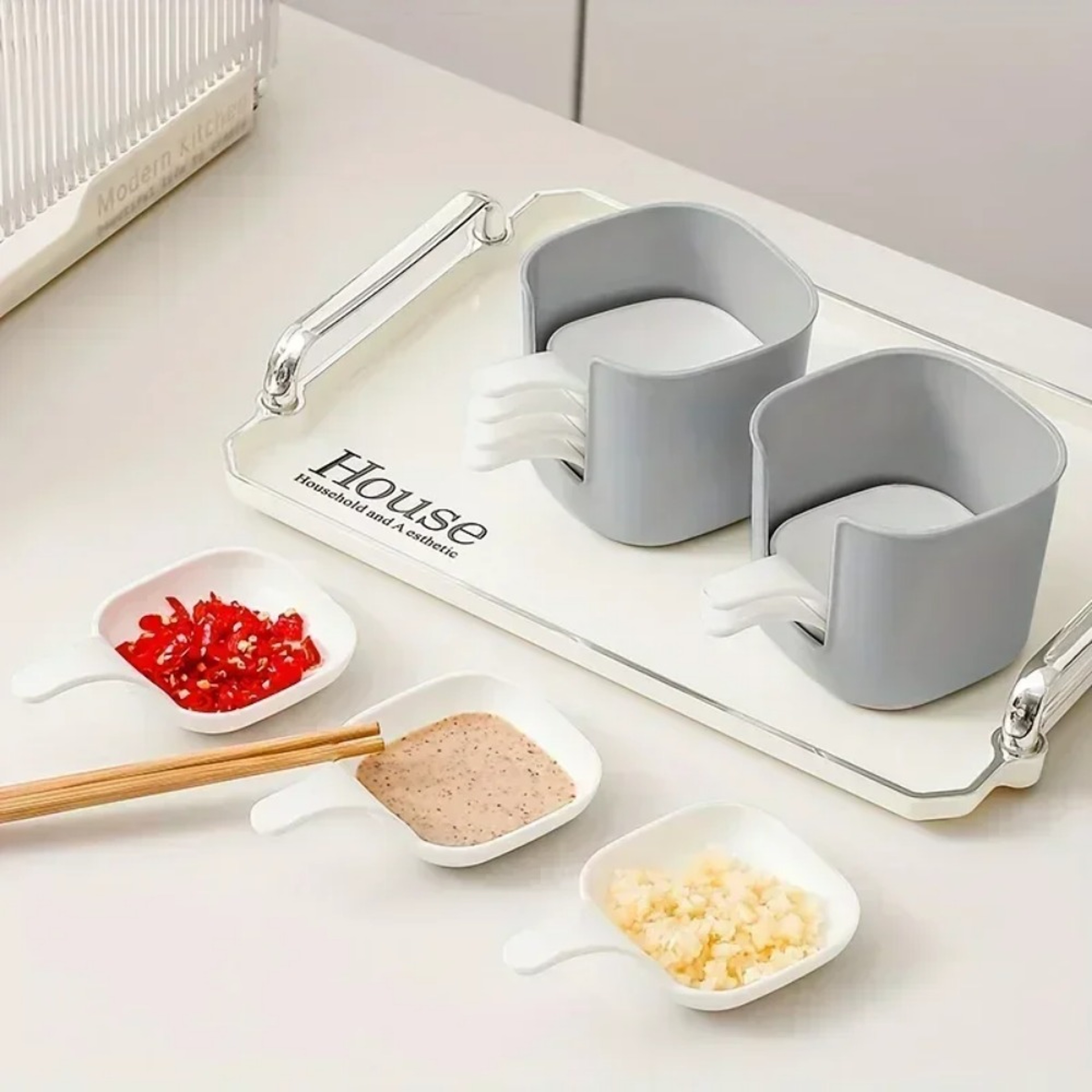 7pcs/set Sauce Dish Set, Dipping Dish Bowls for Snack Seasoning, Tomato Sauce Plates, Kitchen Food Containers, Serving – view 2