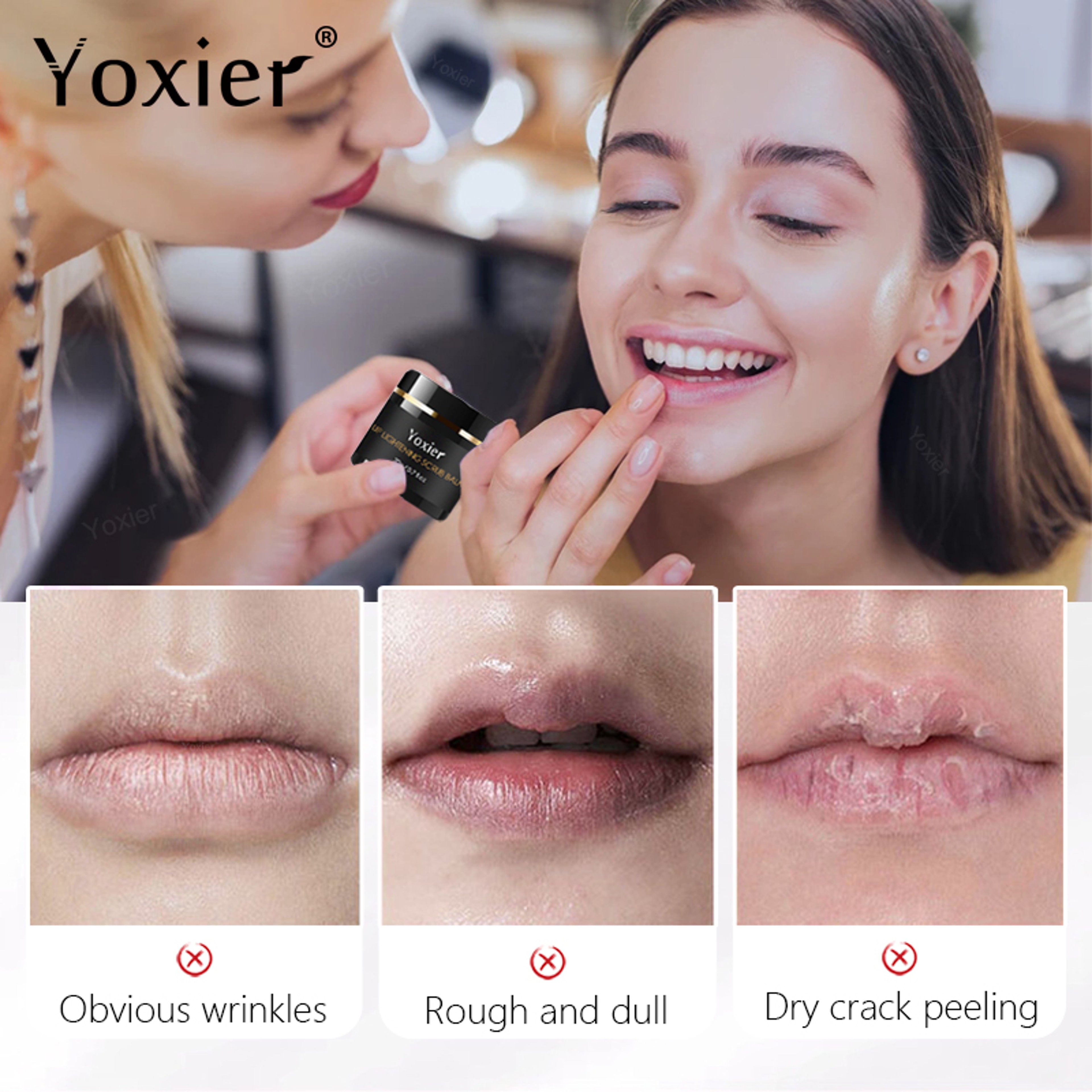 Lip Lightening Scrub Balm, Remove Dead Skin Stains, Lighten Pigmentation, Nourish Moisturize Brighten Black Lips – view 3