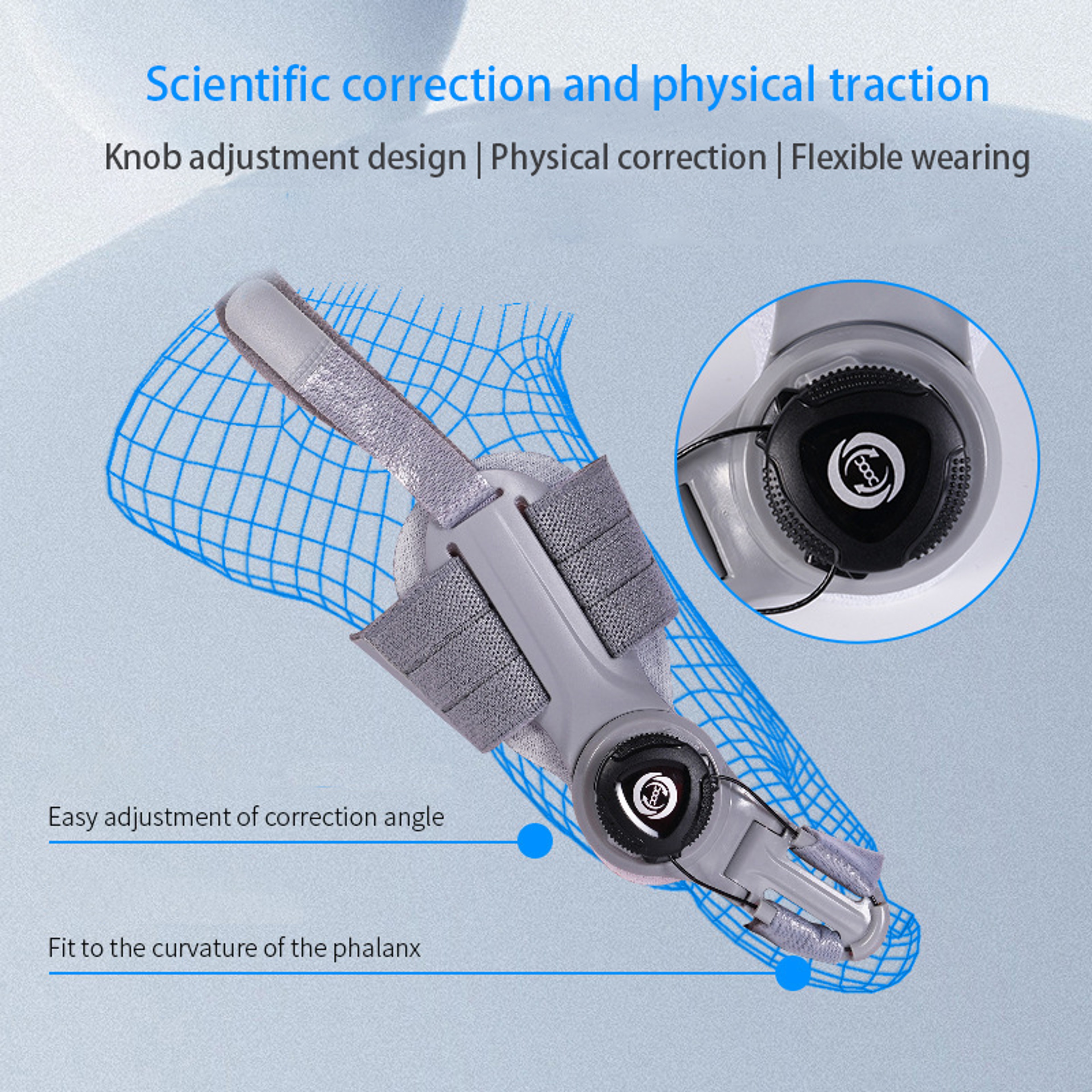 Unisex Bunion Corrector, Hallux Valgus Brace with Rotatable Toe Separator, Adjustable Foot Straightener for Pedicures – view 2