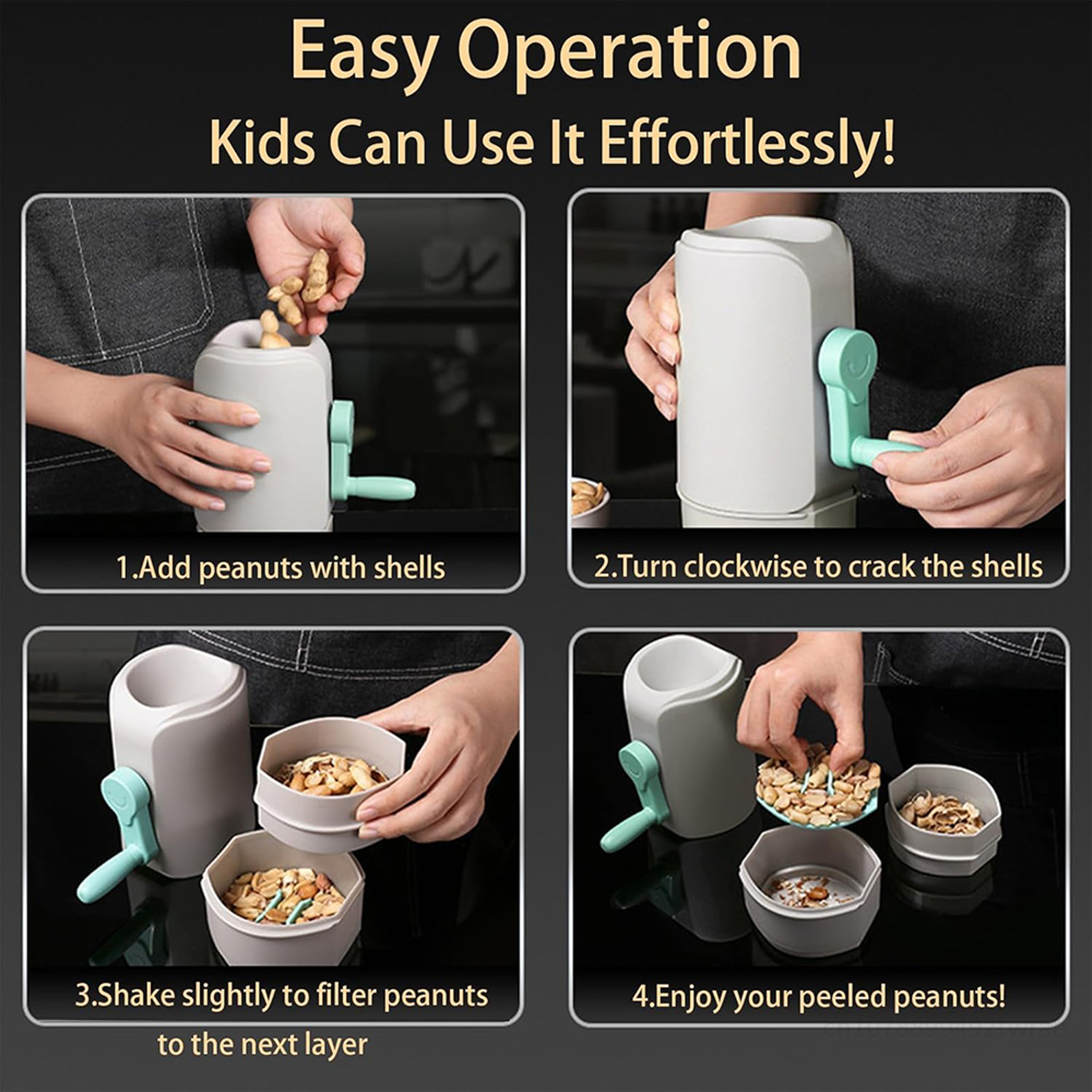 Automatic Peanut Sheller Machine,Food Grade Efficient Peanut De-Shelling Tool, Peeler Opener Kitchen Gadget – view 3