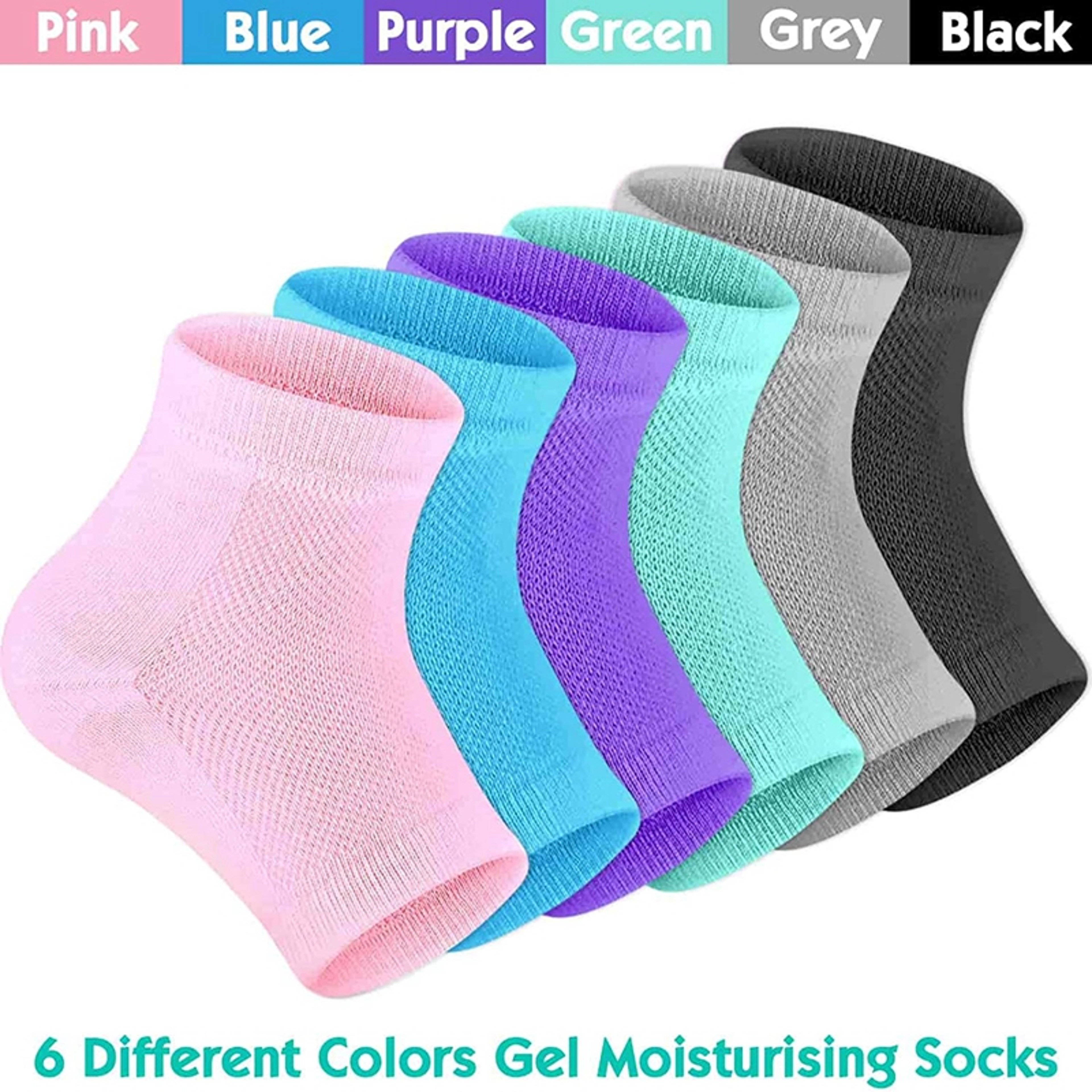 Heel Socks Feet Skin Care Colorful Silicone Moisturizing Gel Cracked Dry Heel Repair Protectors Plantar Fasciitis Inserts Pads – view 2