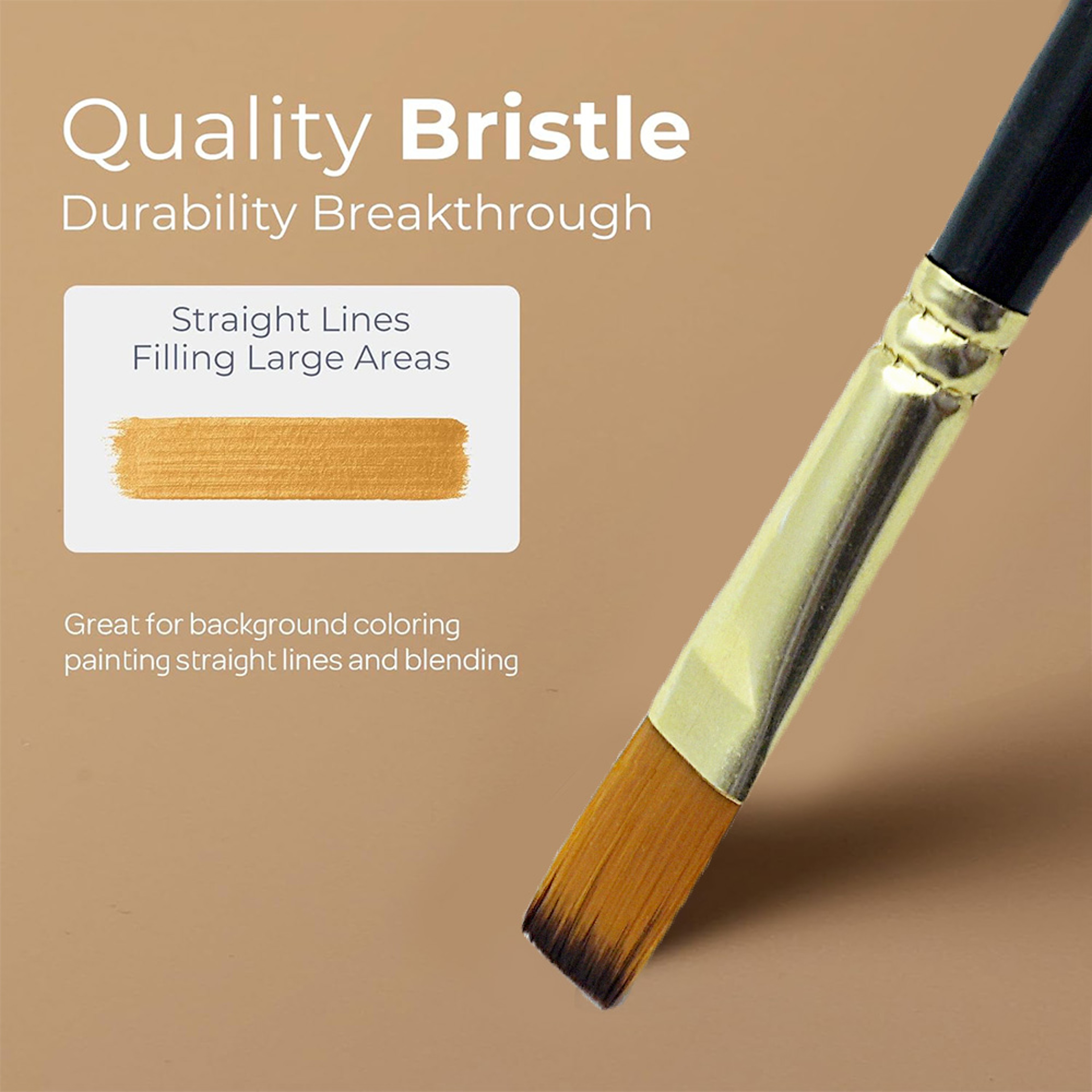 12Pcs Acrylic Paint Brushes Set, Flat Paint Brushes, Nylon Professional Brushes for Watercolor and Acrylic Painting – view 5