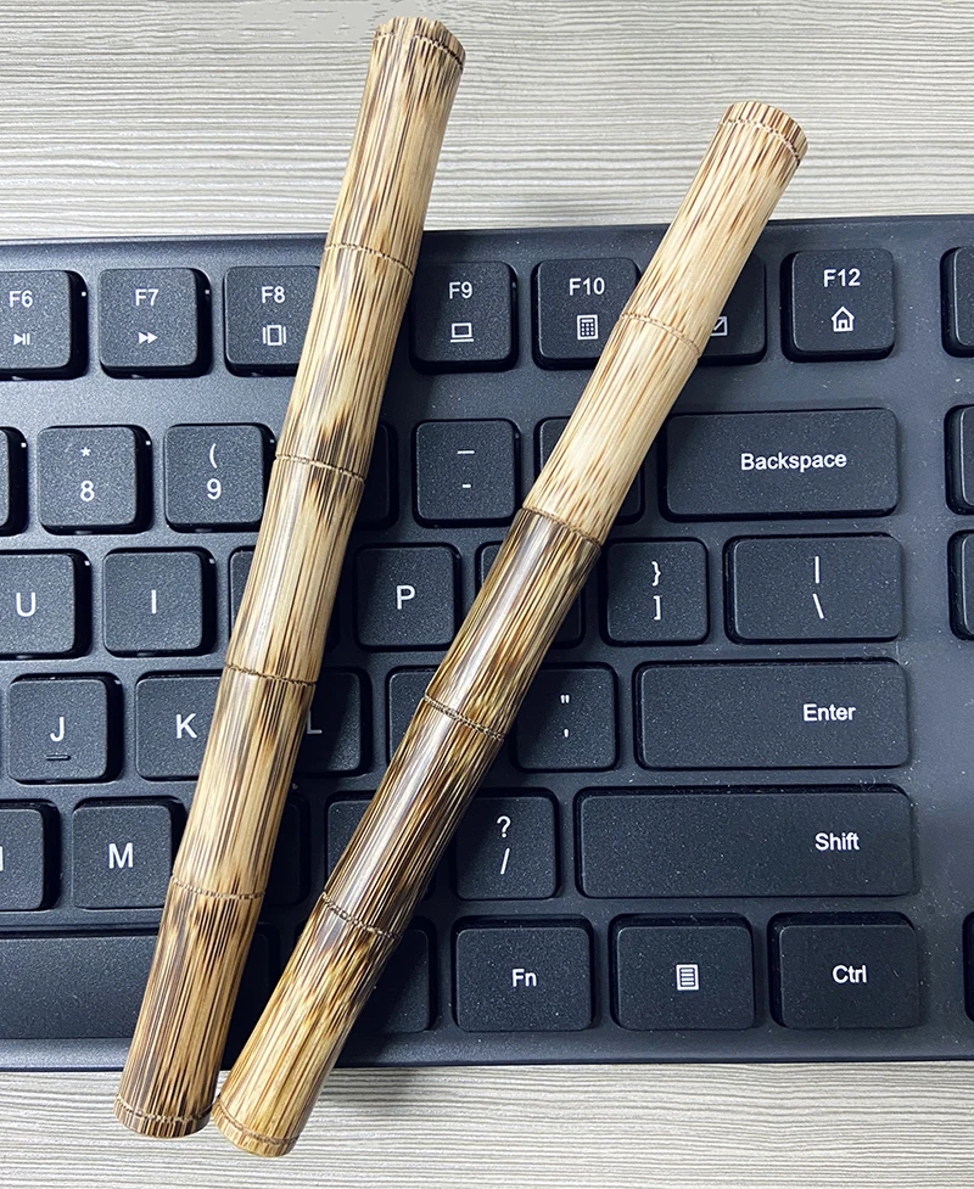 Handmade Natural Bamboo Wood Fountain Pen 0.5mm Fine Tip Beautiful Golden Stripes Perfect Business Office Gift – view 6