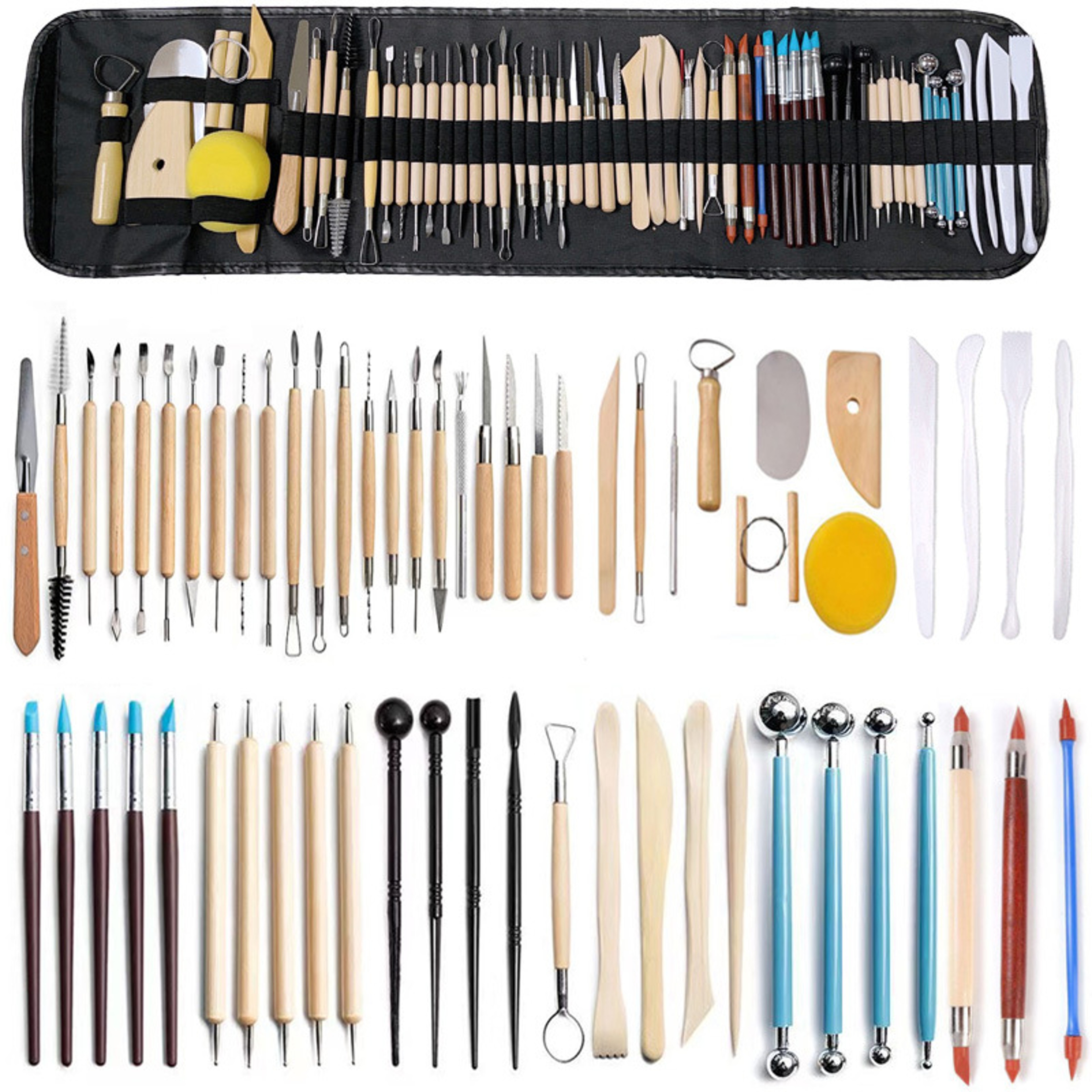 Ultimate Polymer Clay Tools Kit, Sculpture, Carving & Dot Painting Set with Silicone Drill Pen – view 1