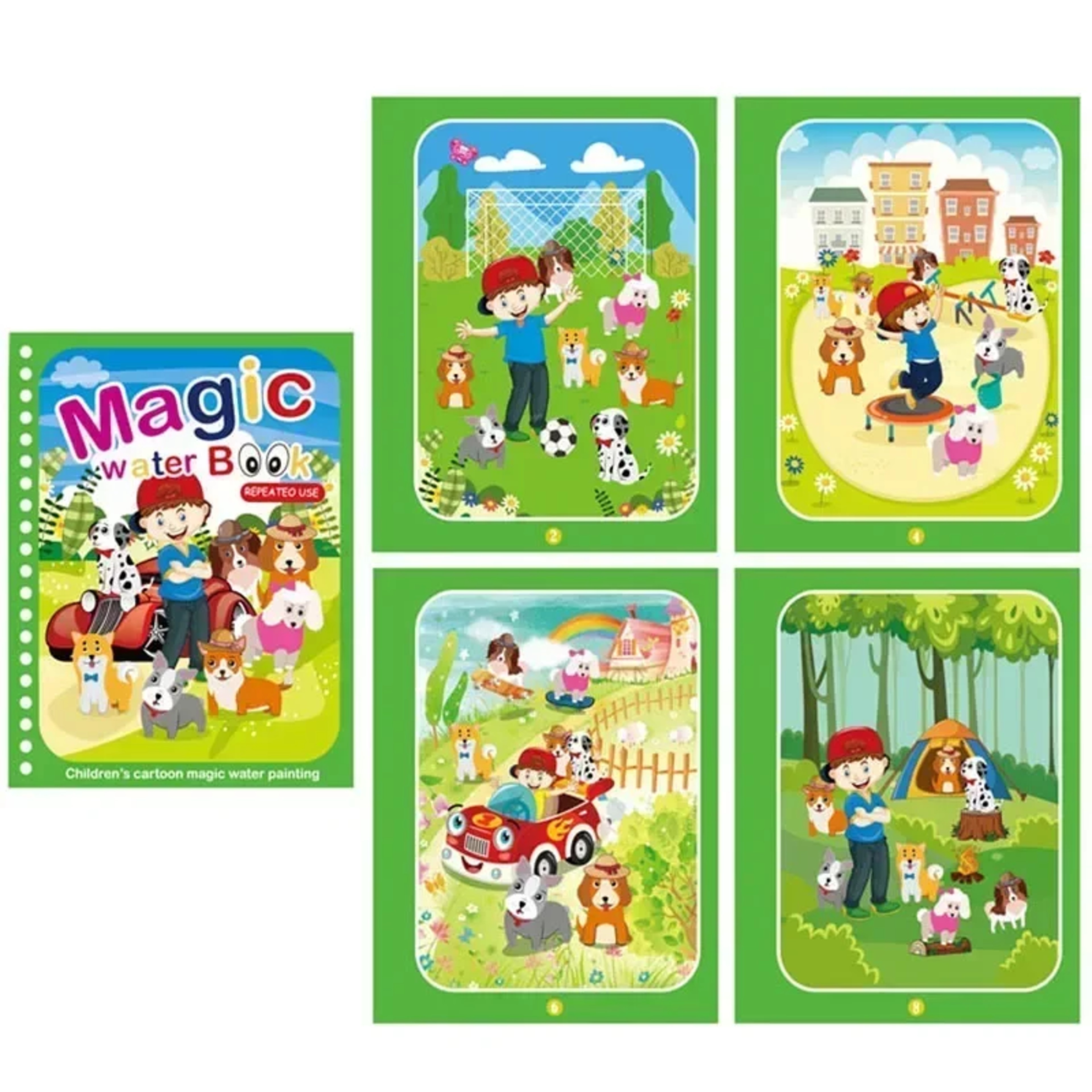 Reusable Magic Water Coloring Book for Kids DIY Sensory Drawing Toys with Water Pen, Mess Free Toddler Painting Activity – view 17