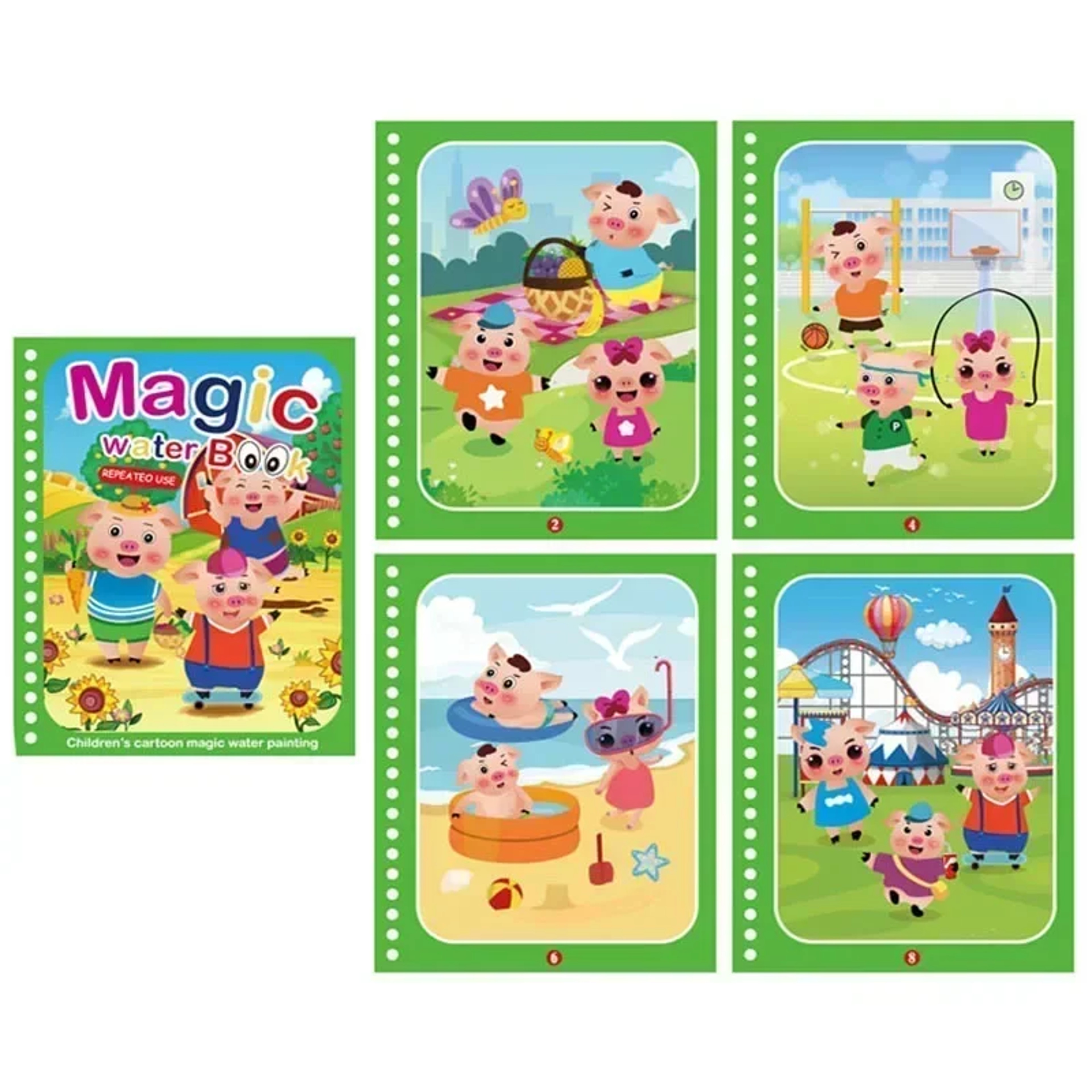 Reusable Magic Water Coloring Book for Kids DIY Sensory Drawing Toys with Water Pen, Mess Free Toddler Painting Activity – view 18
