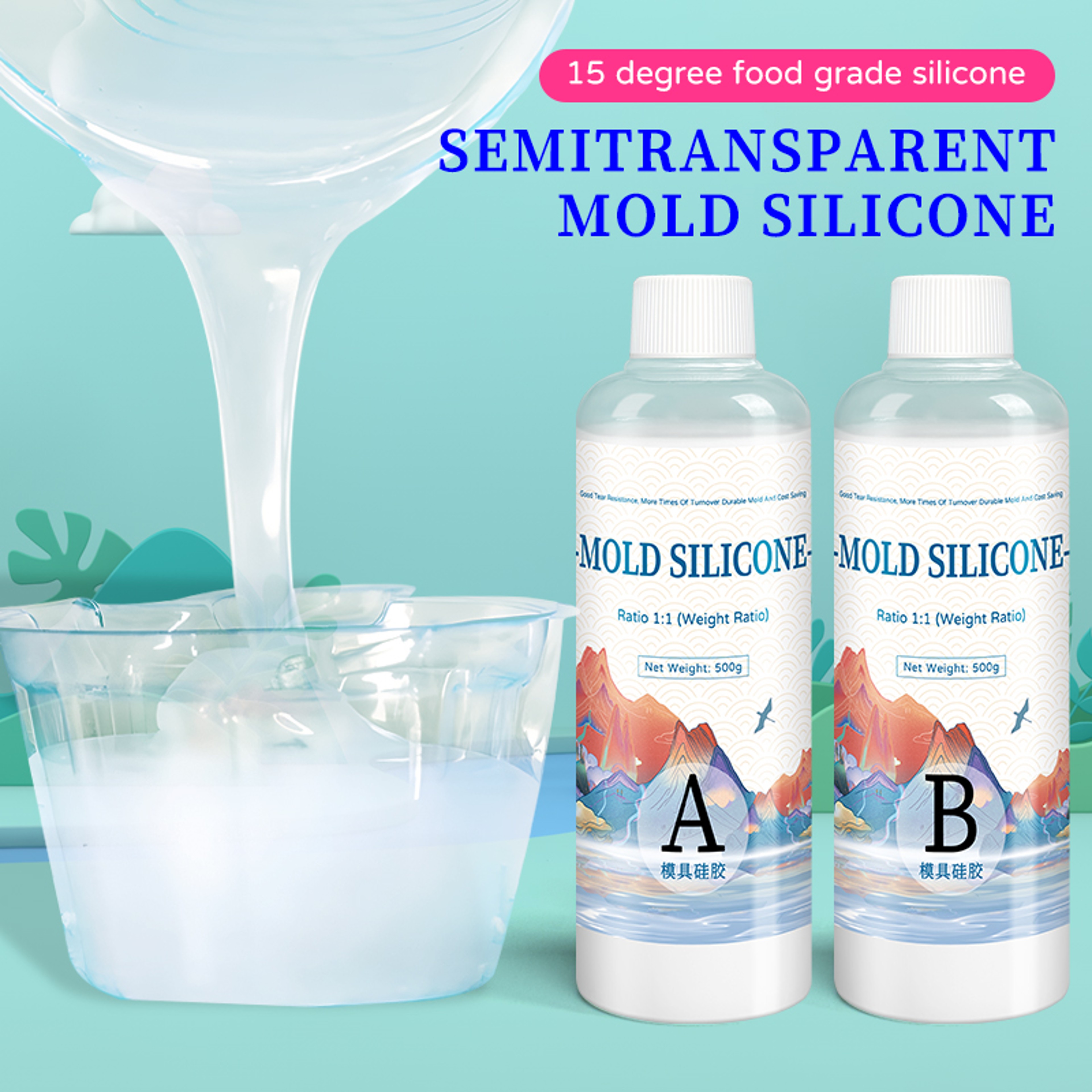 DIY Silicone Mold Making Kit, Fast Curing Liquid Rubber, Silicona Liquida Para Mold, Cured Silicone – view 1
