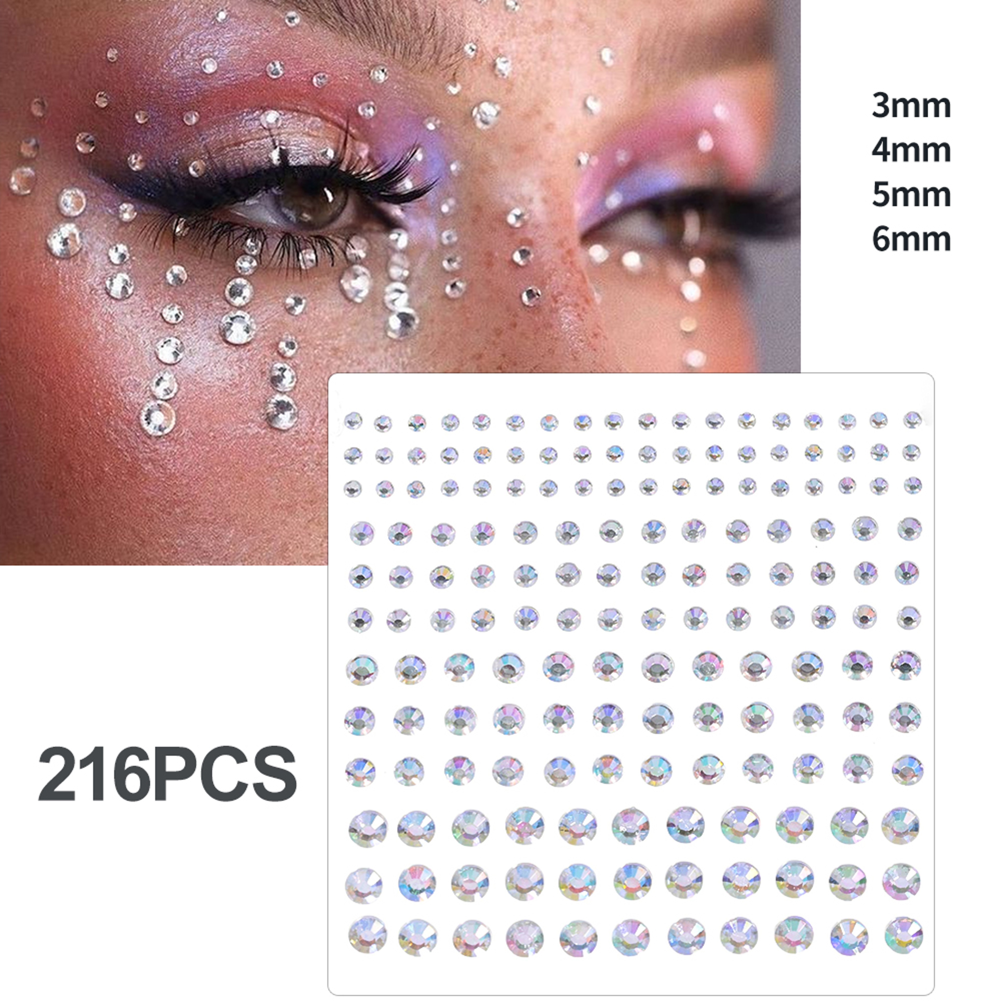 Face Pearls Stick On, Self Adhesive Pearl Stickers, Hair Rhinestones, Eyes Makeup Stickers – view 10