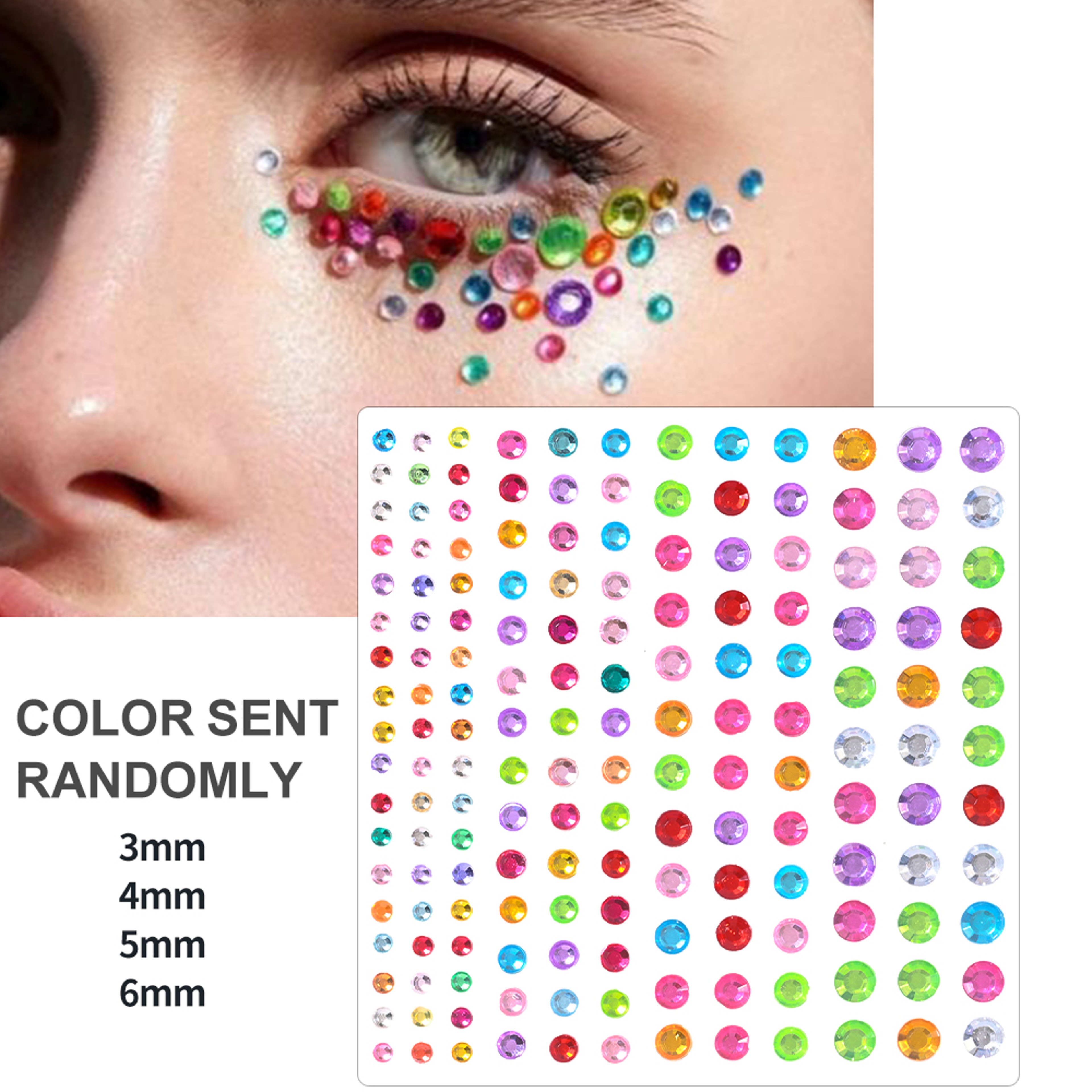 Face Pearls Stick On, Self Adhesive Pearl Stickers, Hair Rhinestones, Eyes Makeup Stickers – view 27