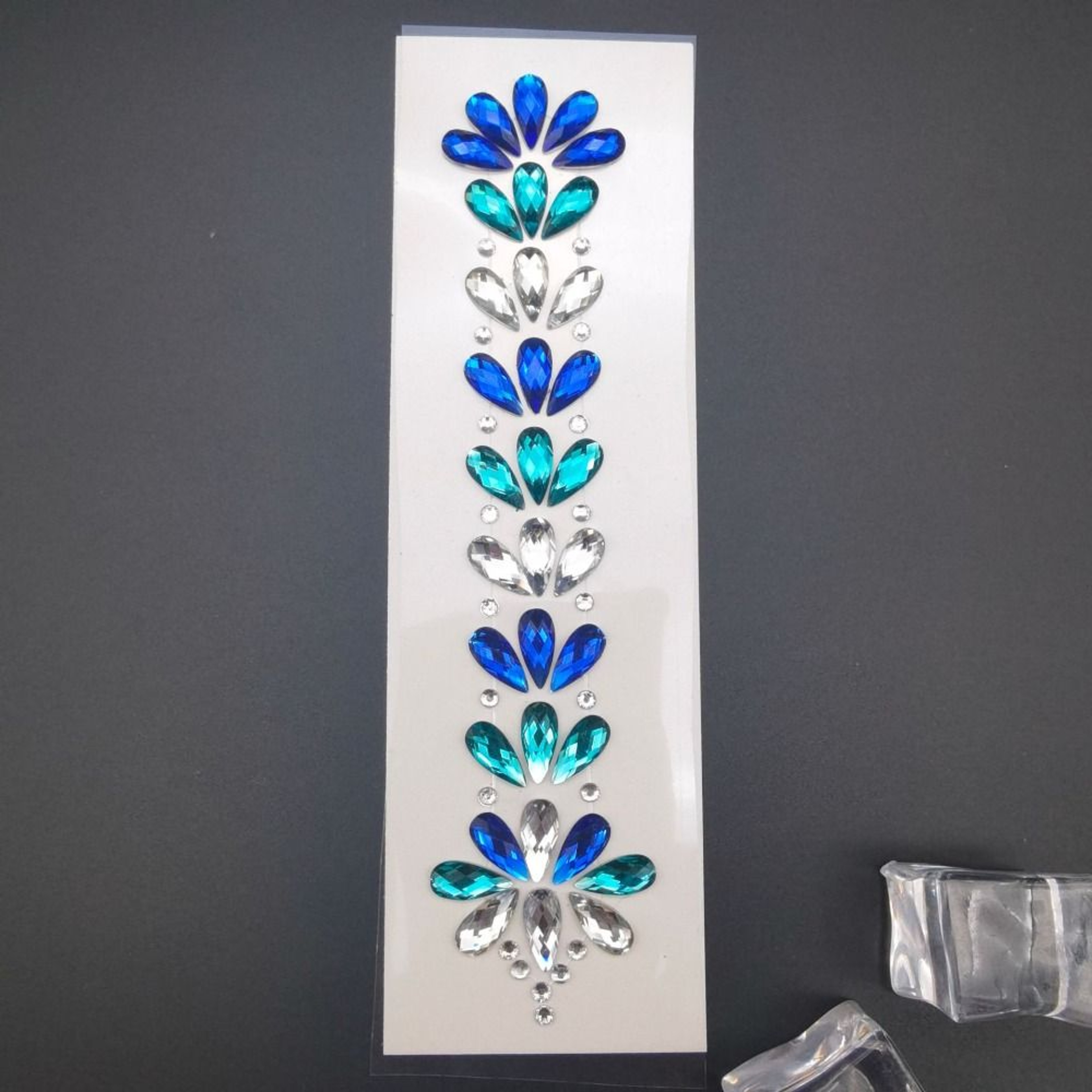 Fashion EDM Music Festival Tattoo Stickers, 3D Adhesive Crystal Forehead Sticker, Crystal Hair Jewels, Body Face Colored – view 8