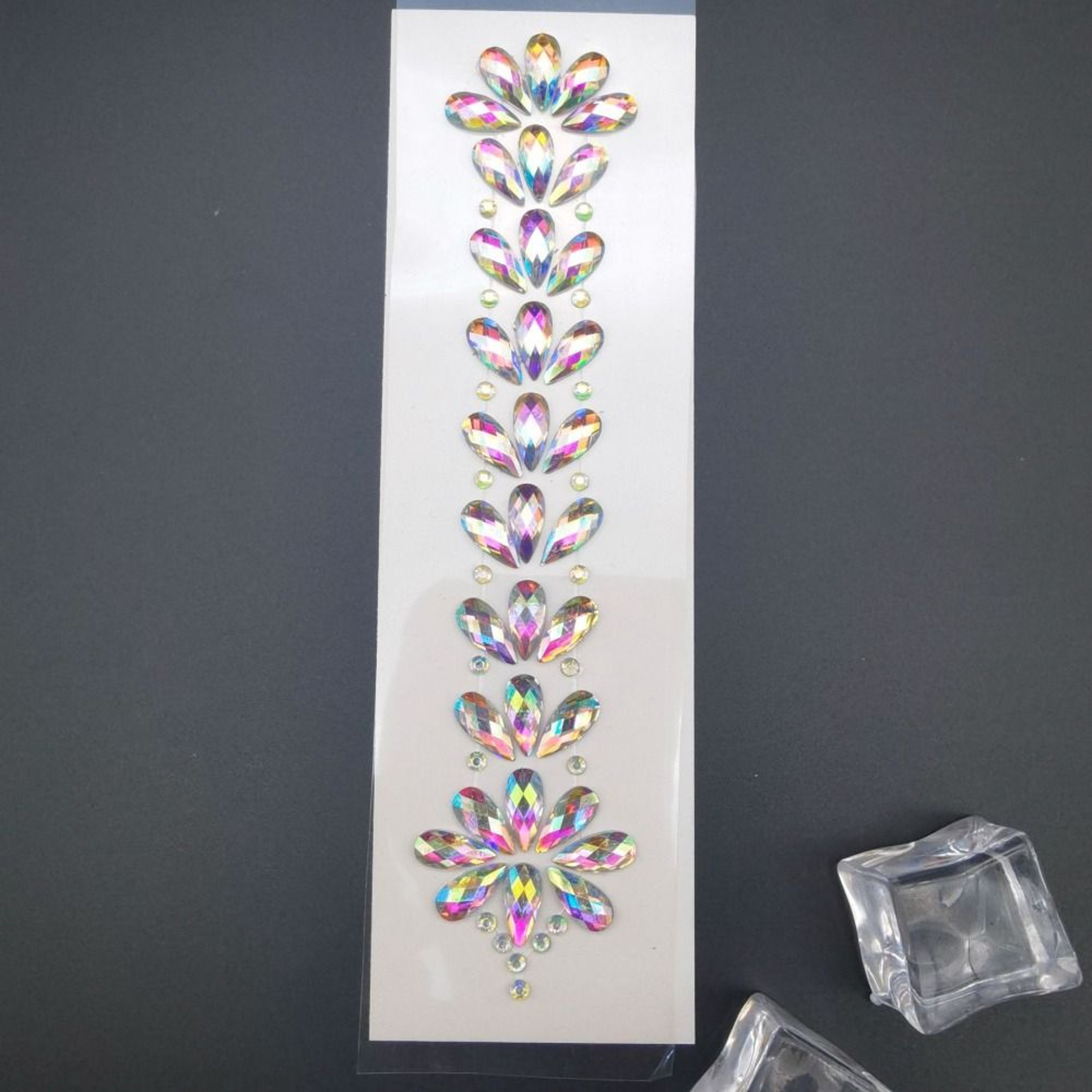 Fashion EDM Music Festival Tattoo Stickers, 3D Adhesive Crystal Forehead Sticker, Crystal Hair Jewels, Body Face Colored – view 9