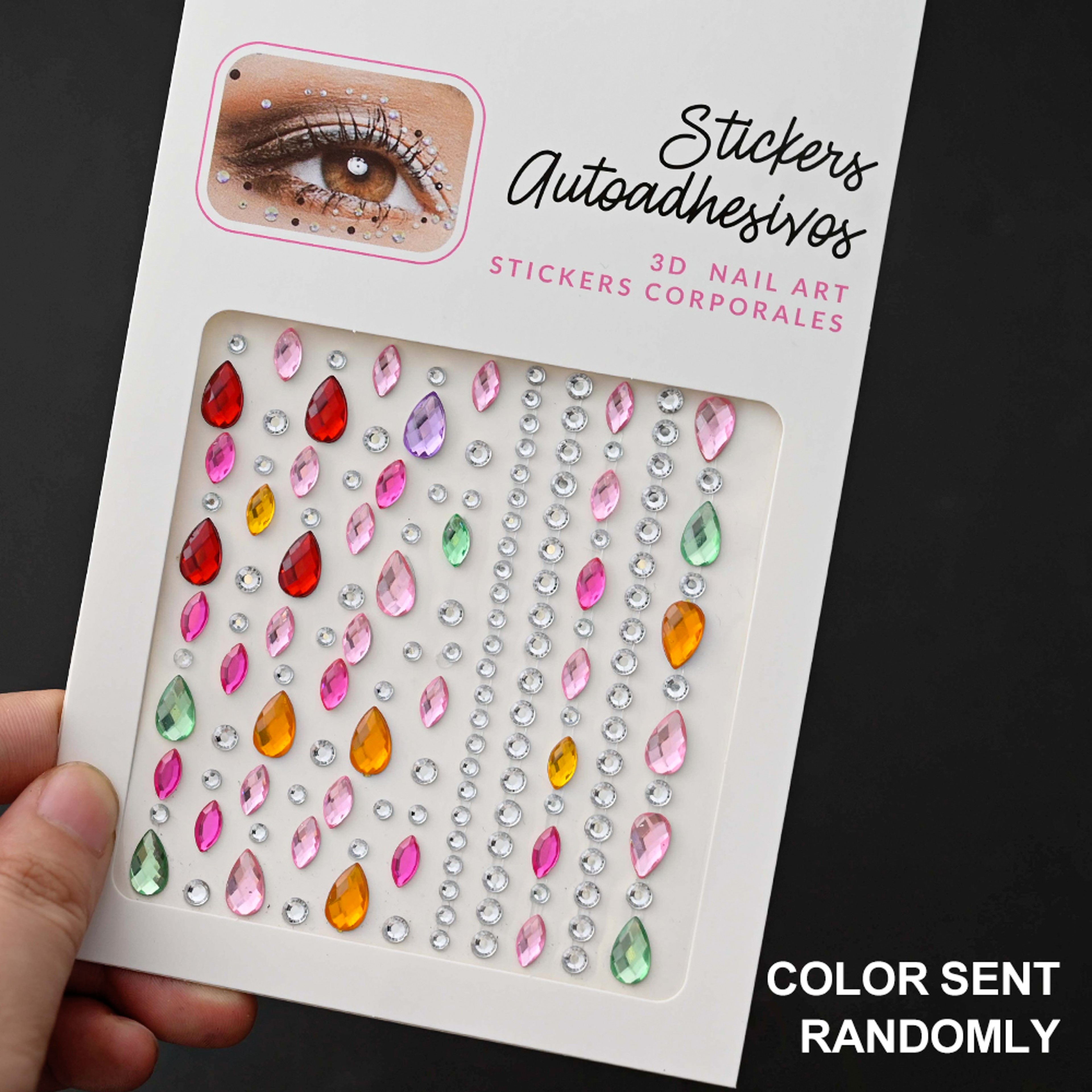 Stickers Rhinestone On The Face, DIY Face Jewels Self Adhesive Temporary Tattoo, Festival Party Diamonds – view 26
