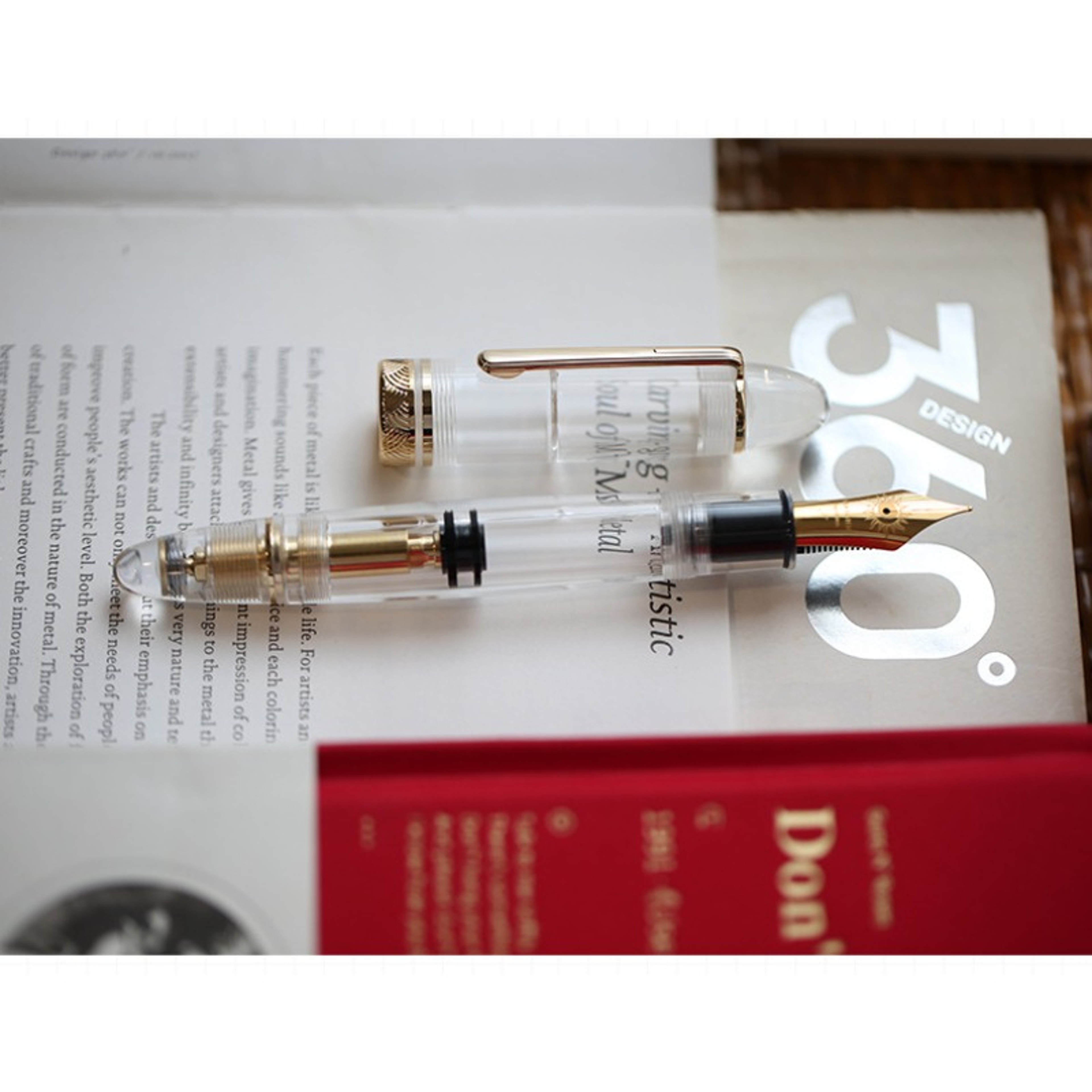 MAJOHN P140 Transparent Demonstration Pen, No. 8 Piston Ink Absorption, 40 Pen Tip, Hard Rubber Tongue – view 5