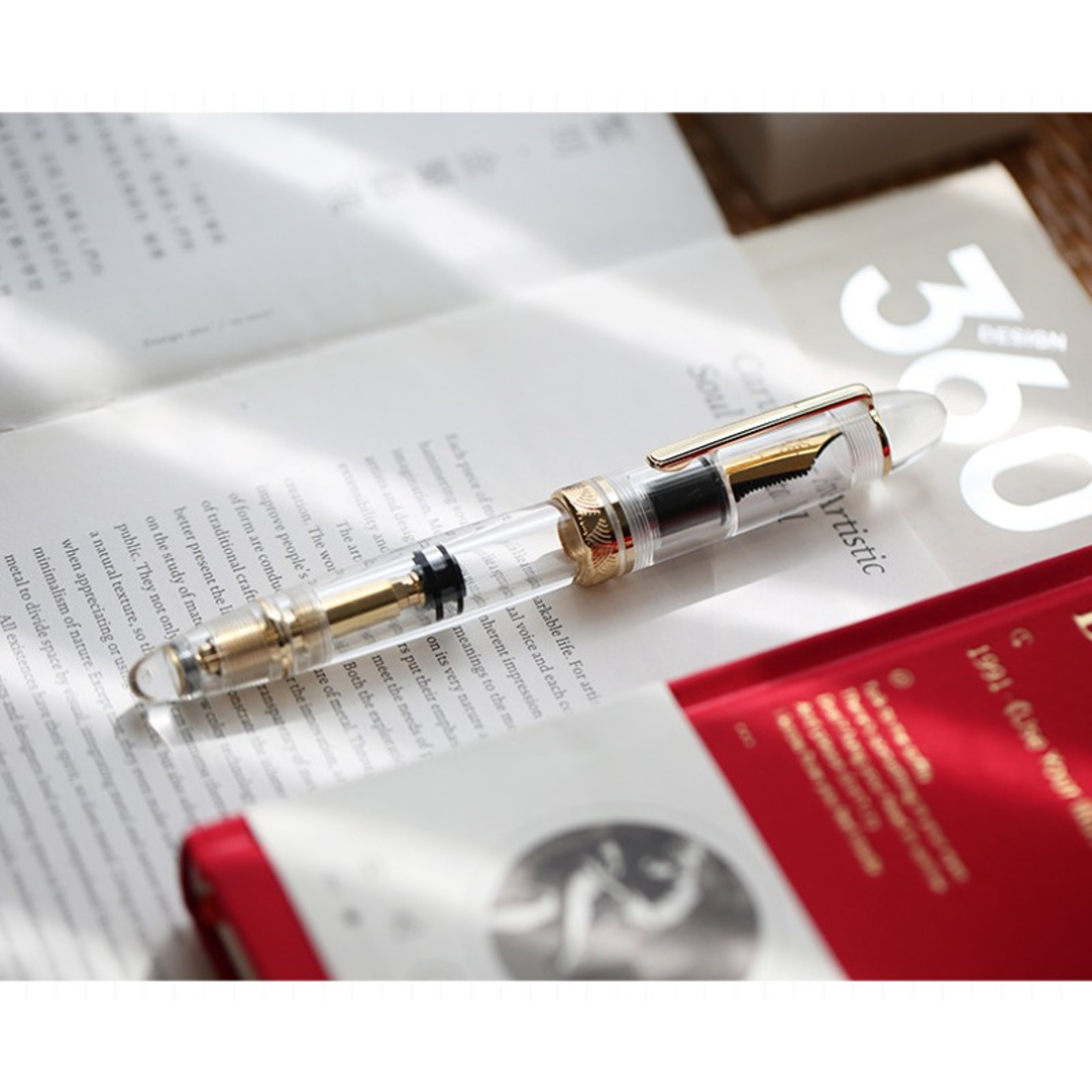 MAJOHN P140 Transparent Demonstration Pen, No. 8 Piston Ink Absorption, 40 Pen Tip, Hard Rubber Tongue – view 6