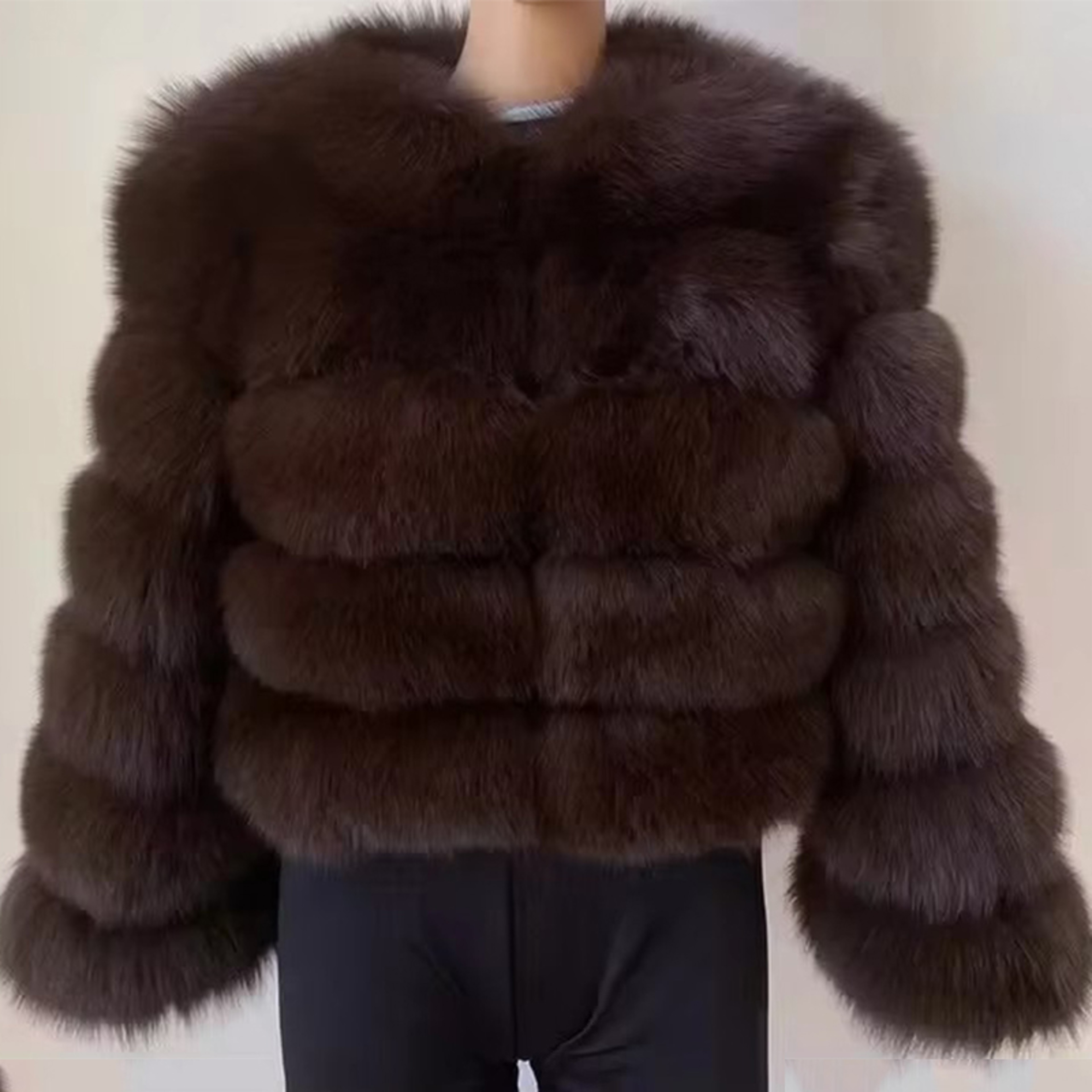 Luxury Faux Fur Coat 2024 Winter Fluffy Jacket For Women Thick Warm Raccoon Style Outwear 3