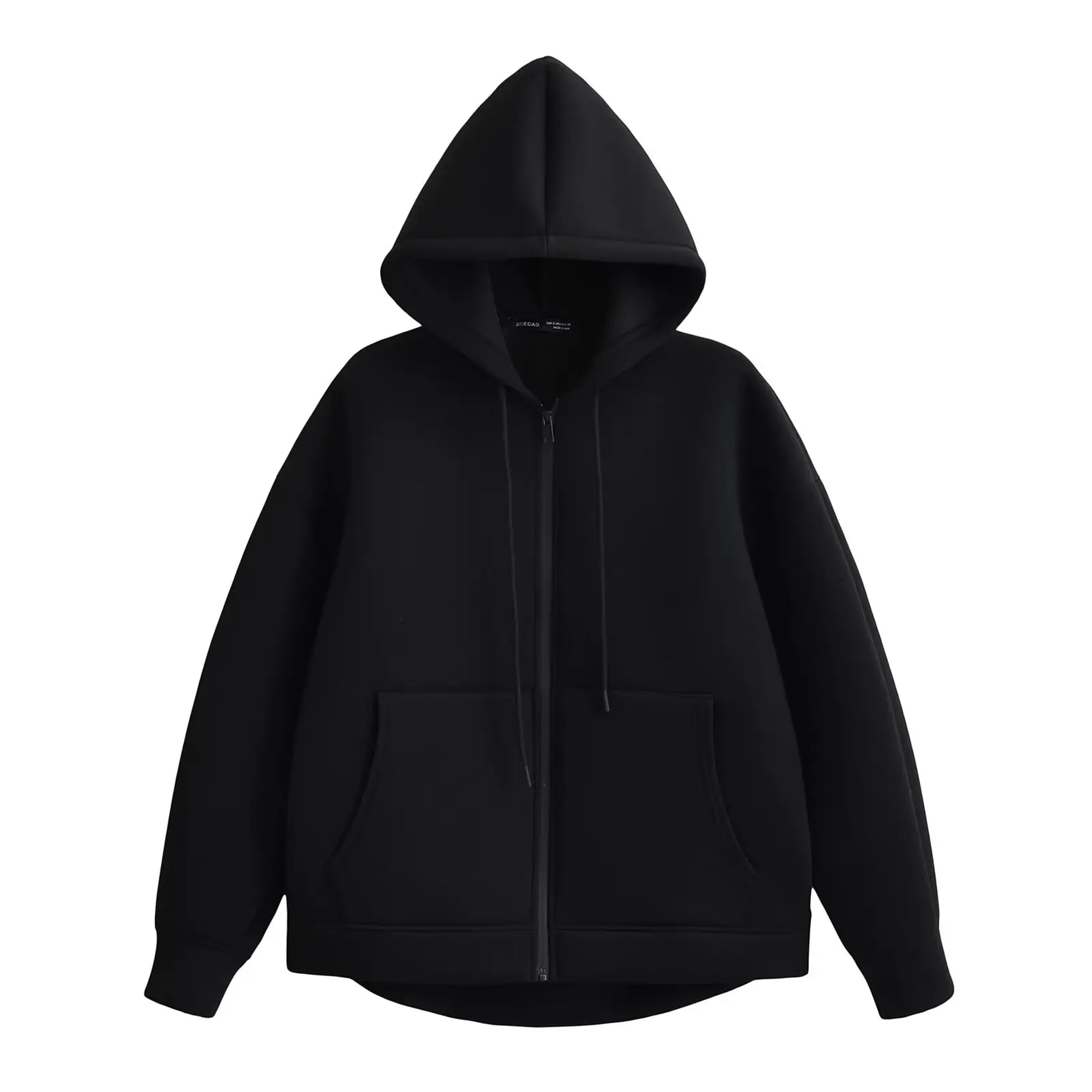Women's Autumn Gray Jacket, Hooded Long Sleeve Coat, Loose Fit Casual Outerwear with Big Pockets – view 8