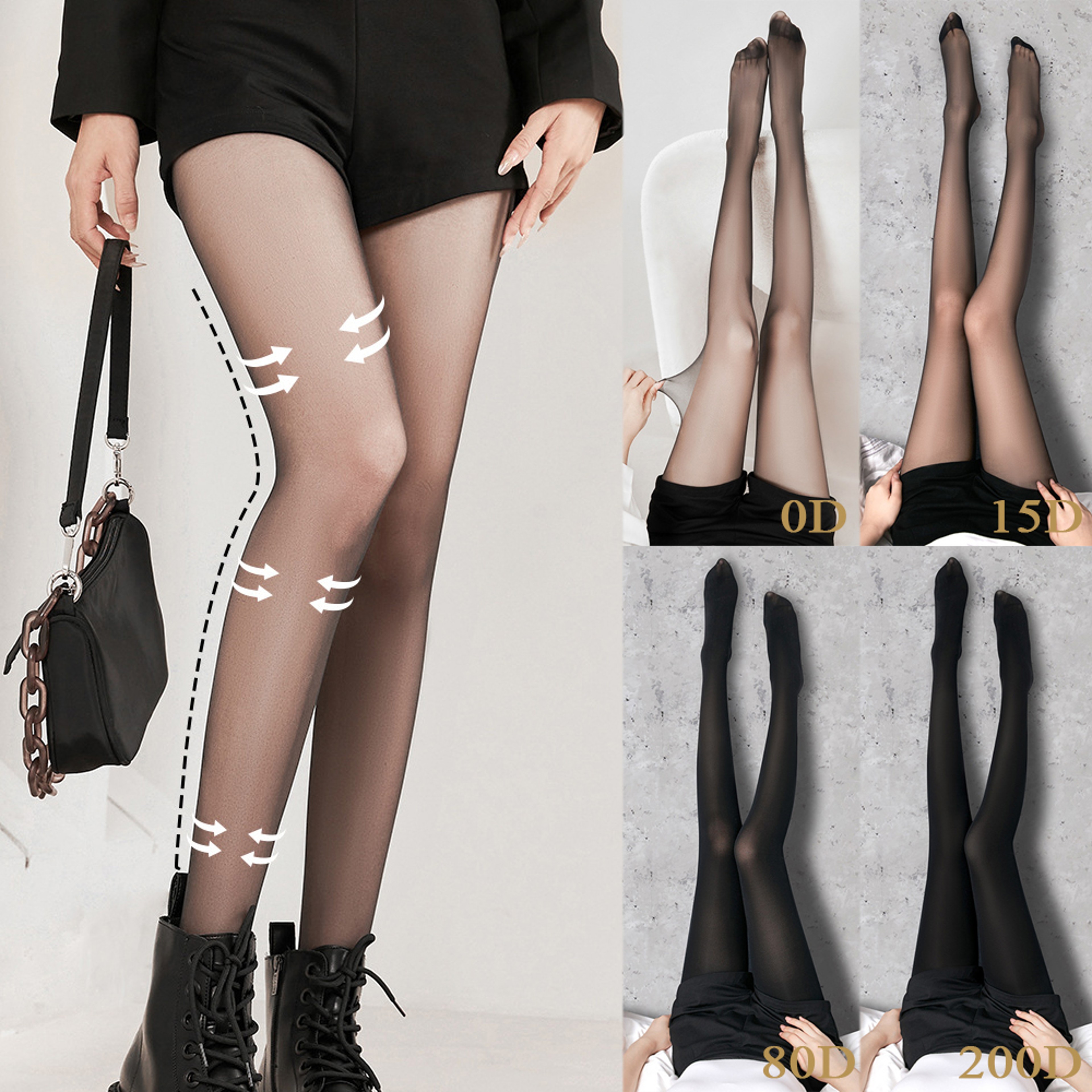Ultra Thin Black Tights, Sheer Silk Pantyhose, Breathable Hosiery, Anti Hook Stockings – view 2