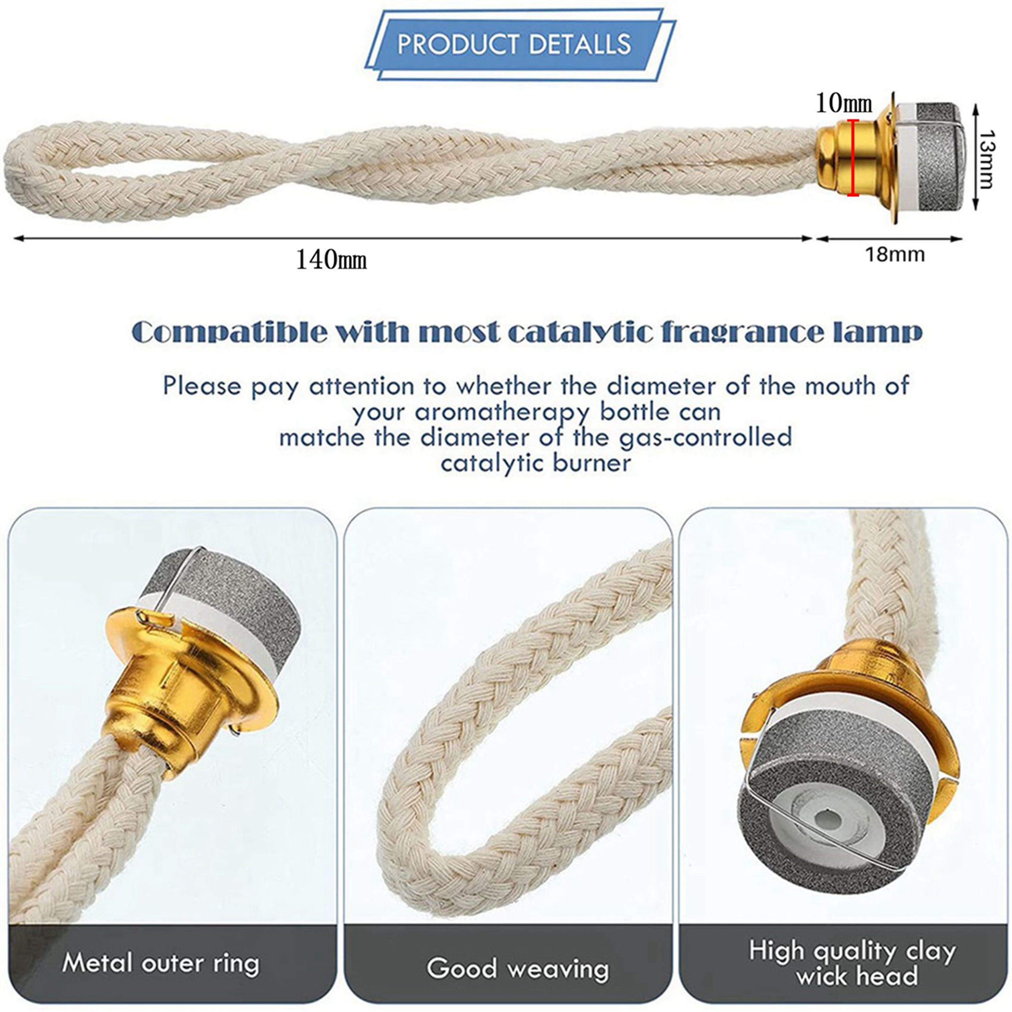 Oil Lamp Wick Replacement, Catalytic Burner Wicks with Air Control, for Fragrance Oil Lamps – view 2