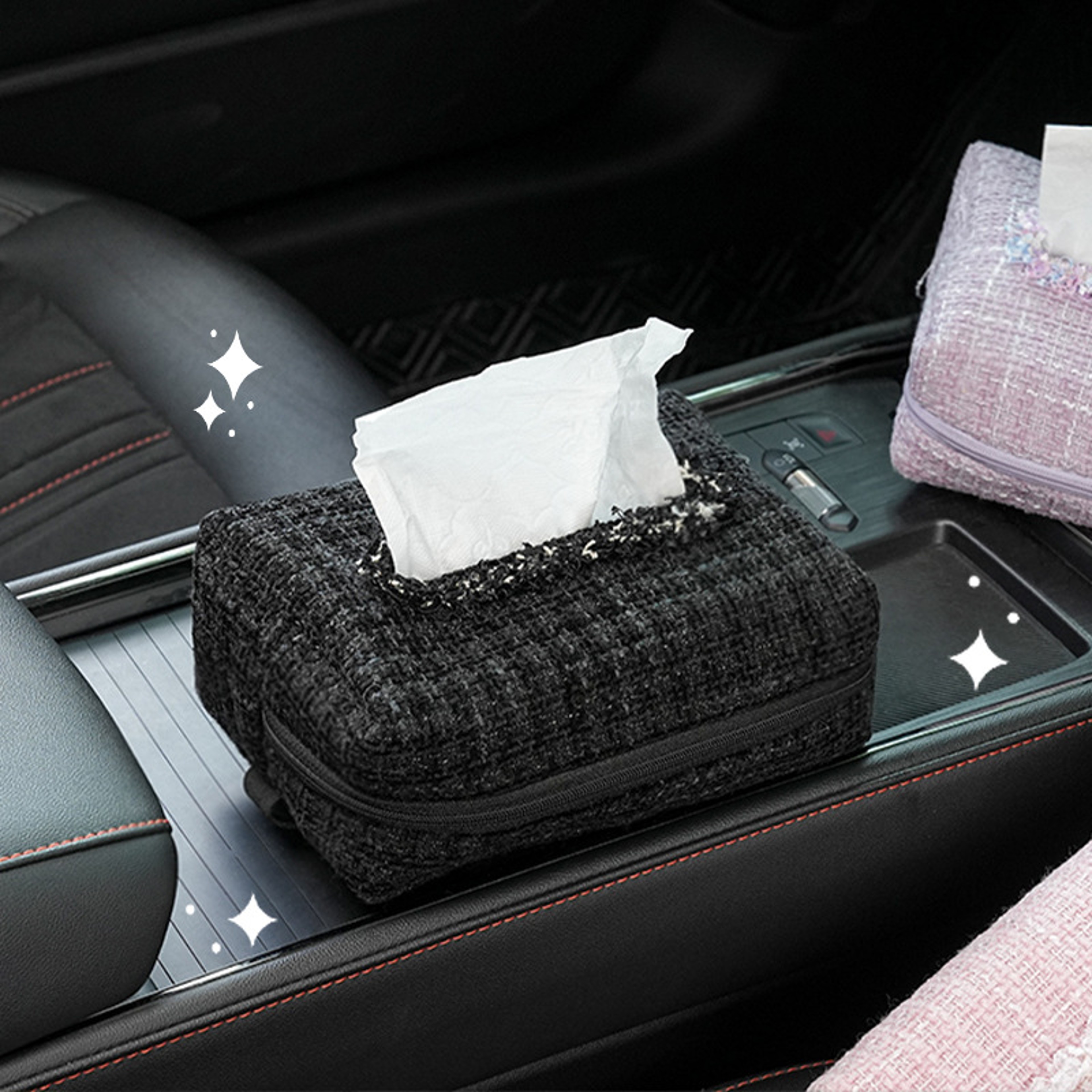 Creative Car Tissue Box, Small Fragrance Style, High End Car Hanging Paper Box, Multi Function Handrail Box – view 4