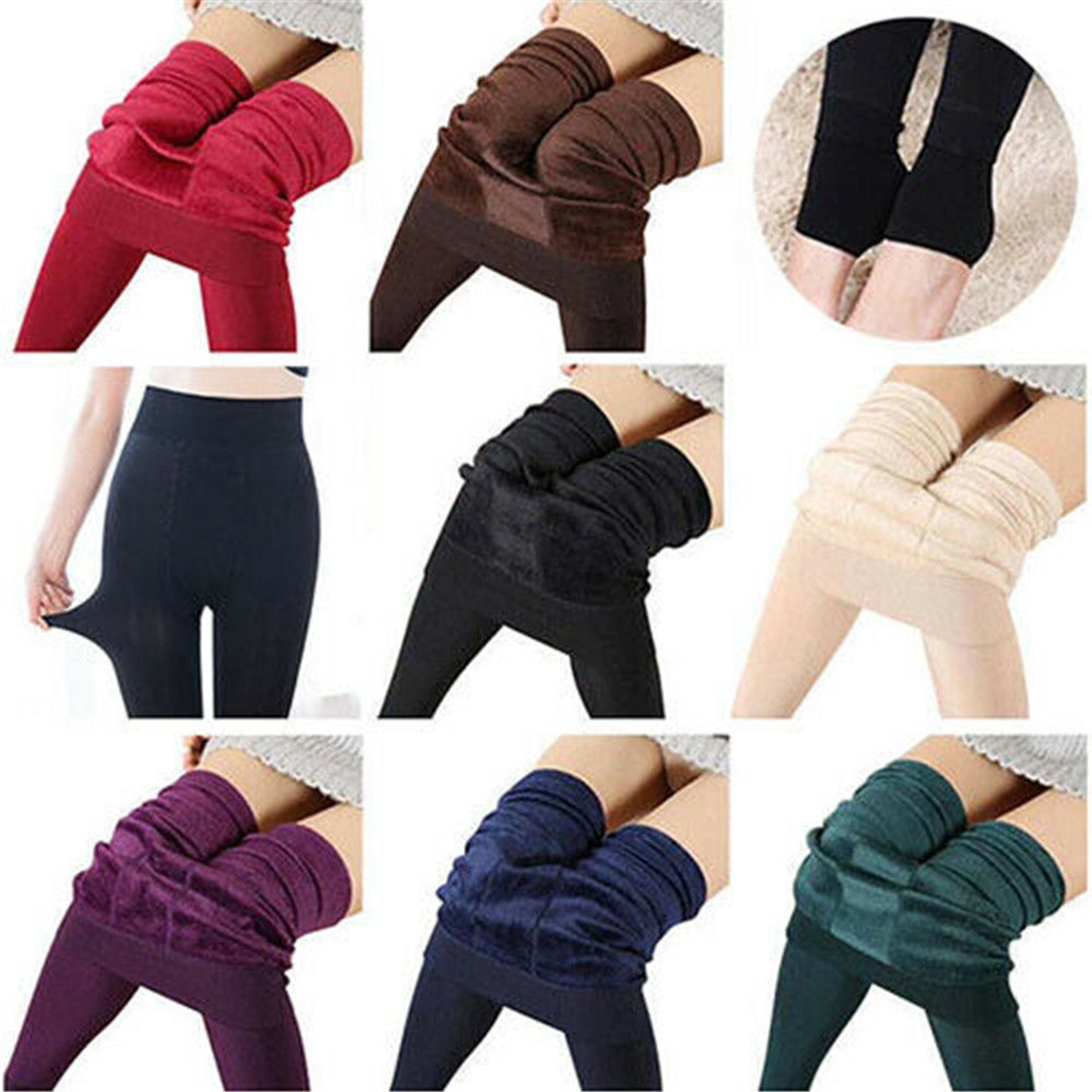 Women Winter Thermal Leggings, Fleece Lined Tights, Warm Thick Stretch Pantyhose – view 4