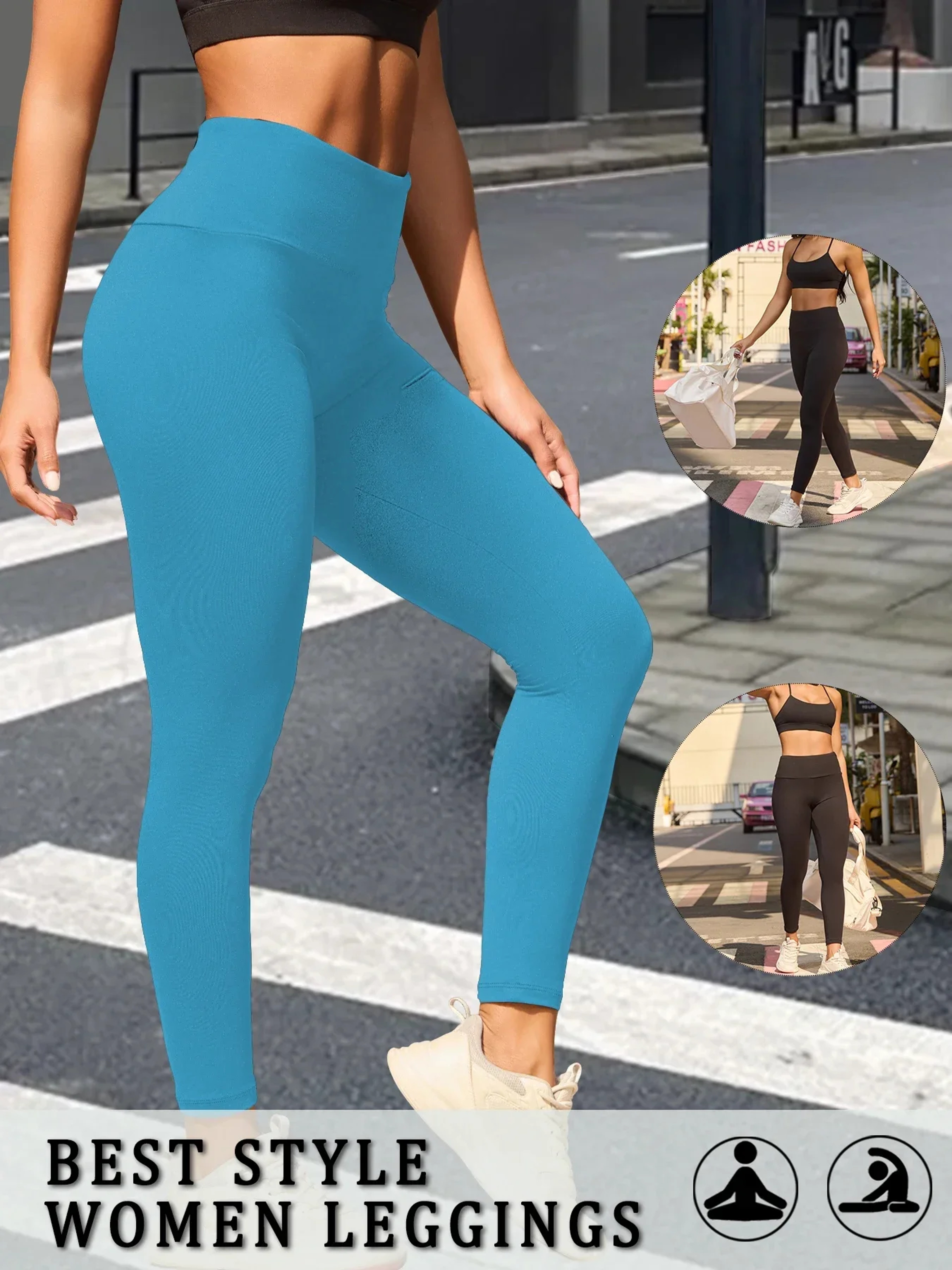 High Waisted Tummy Control Leggings for Women, Super Soft, No See Through, Workout Yoga Running Athletic Push Up Gym Fit – view 7