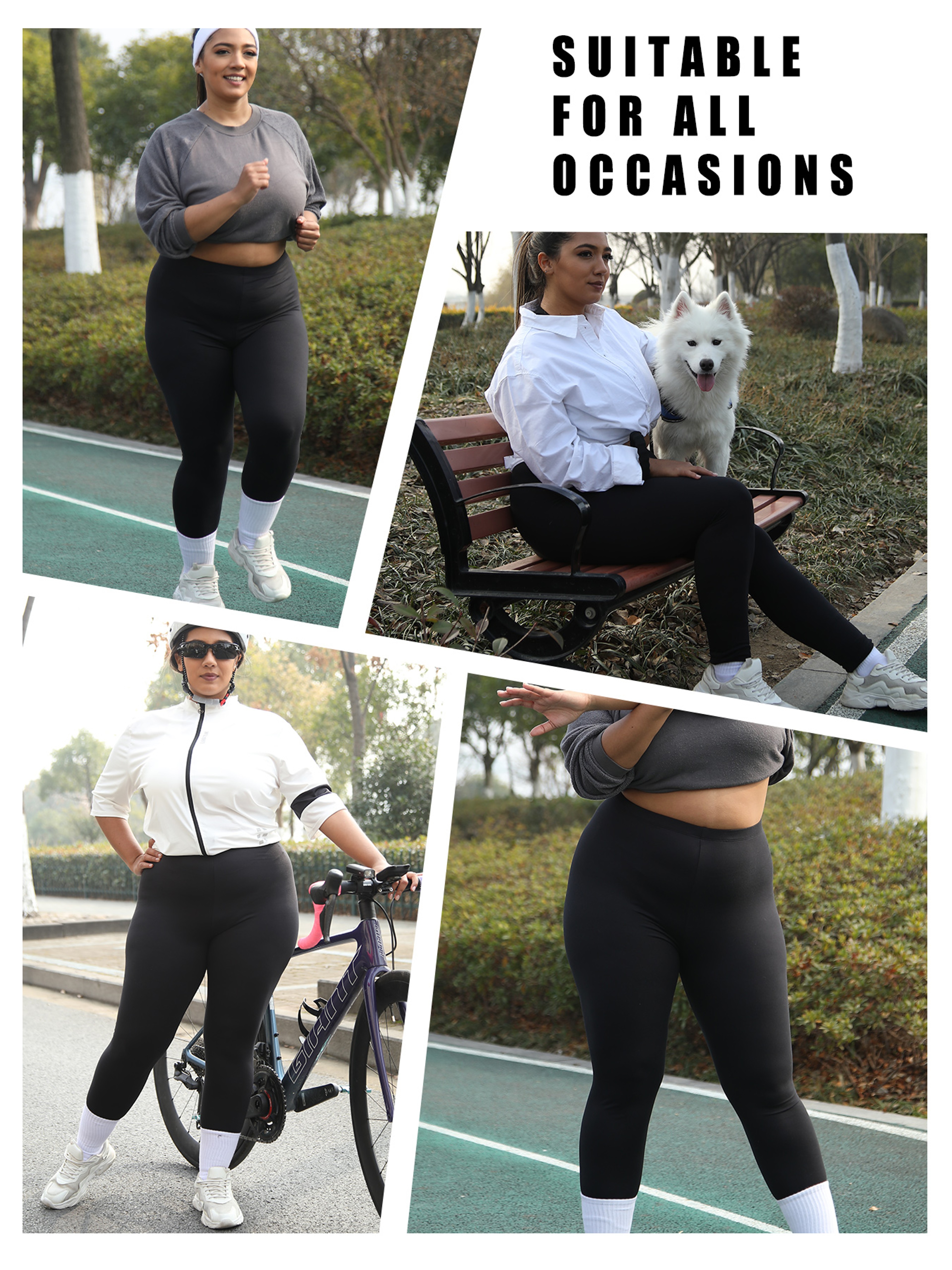 Super Soft Plus Size Leggings, No See Through, High Waist Yoga Running Athletic Workout Pants for Women – view 3