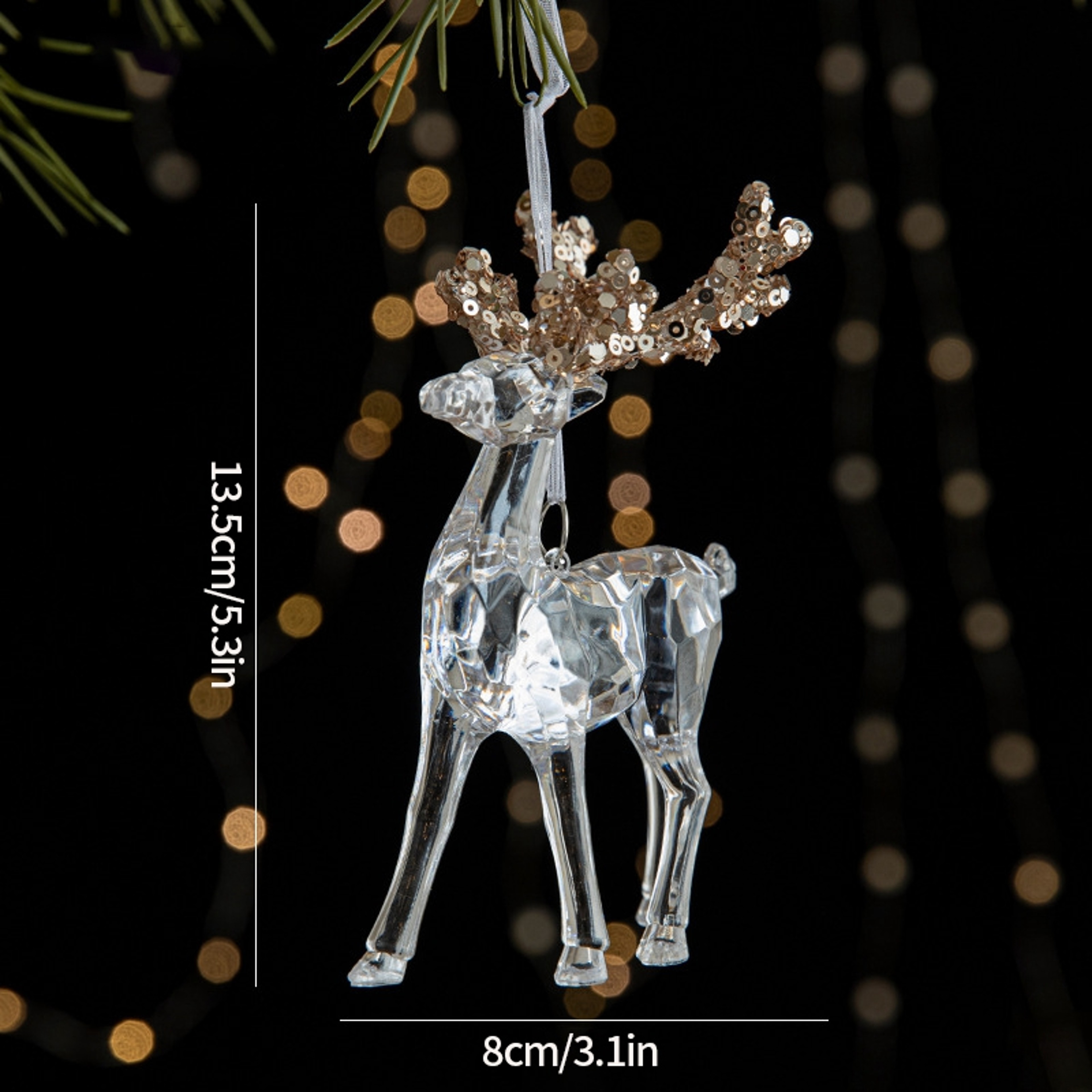 Christmas Tree Ornaments Hanging, Acrylic Crystal Pendant, Snowflake Ornaments , Home Decoration Xmas Gifts – view 17