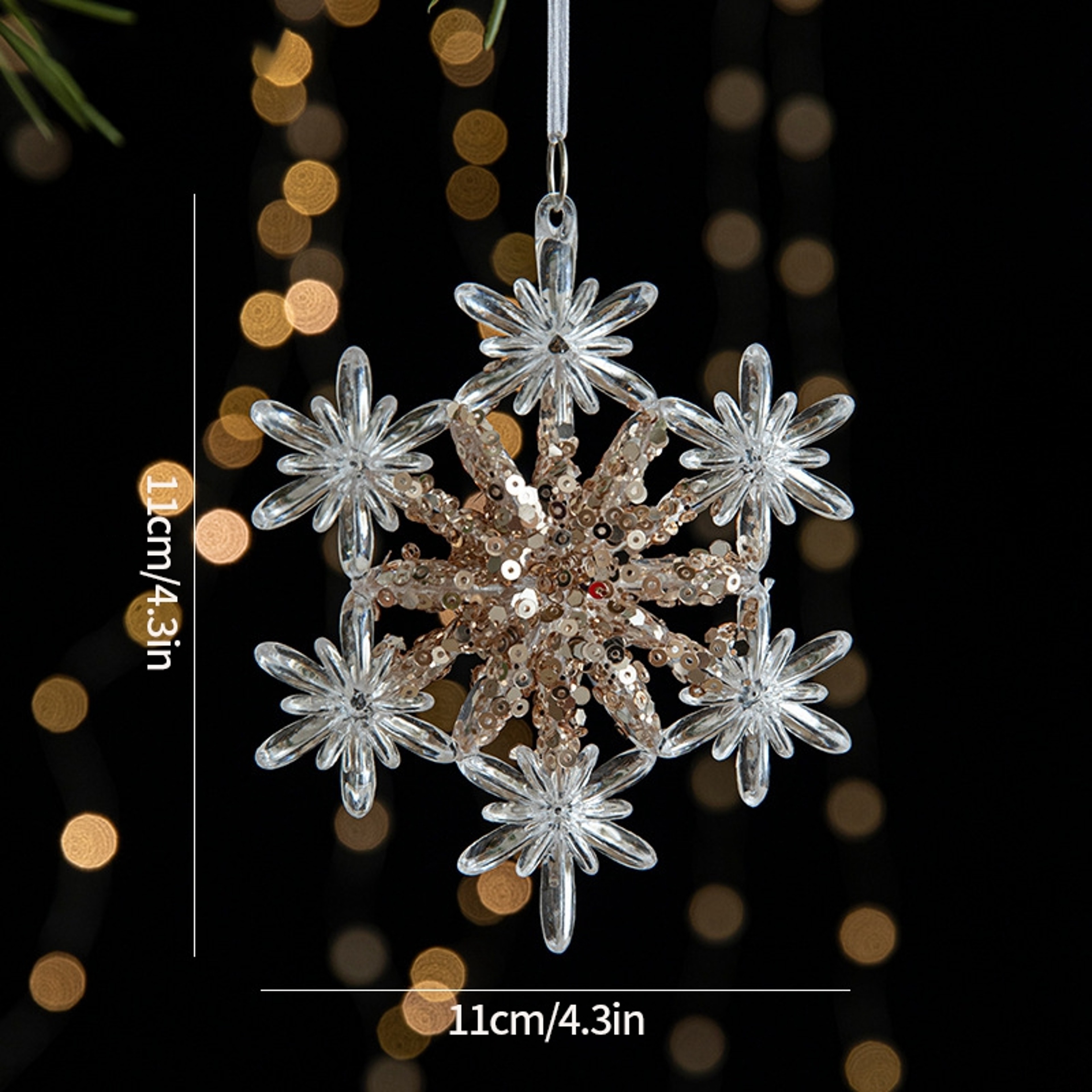 Christmas Tree Ornaments Hanging, Acrylic Crystal Pendant, Snowflake Ornaments , Home Decoration Xmas Gifts – view 20