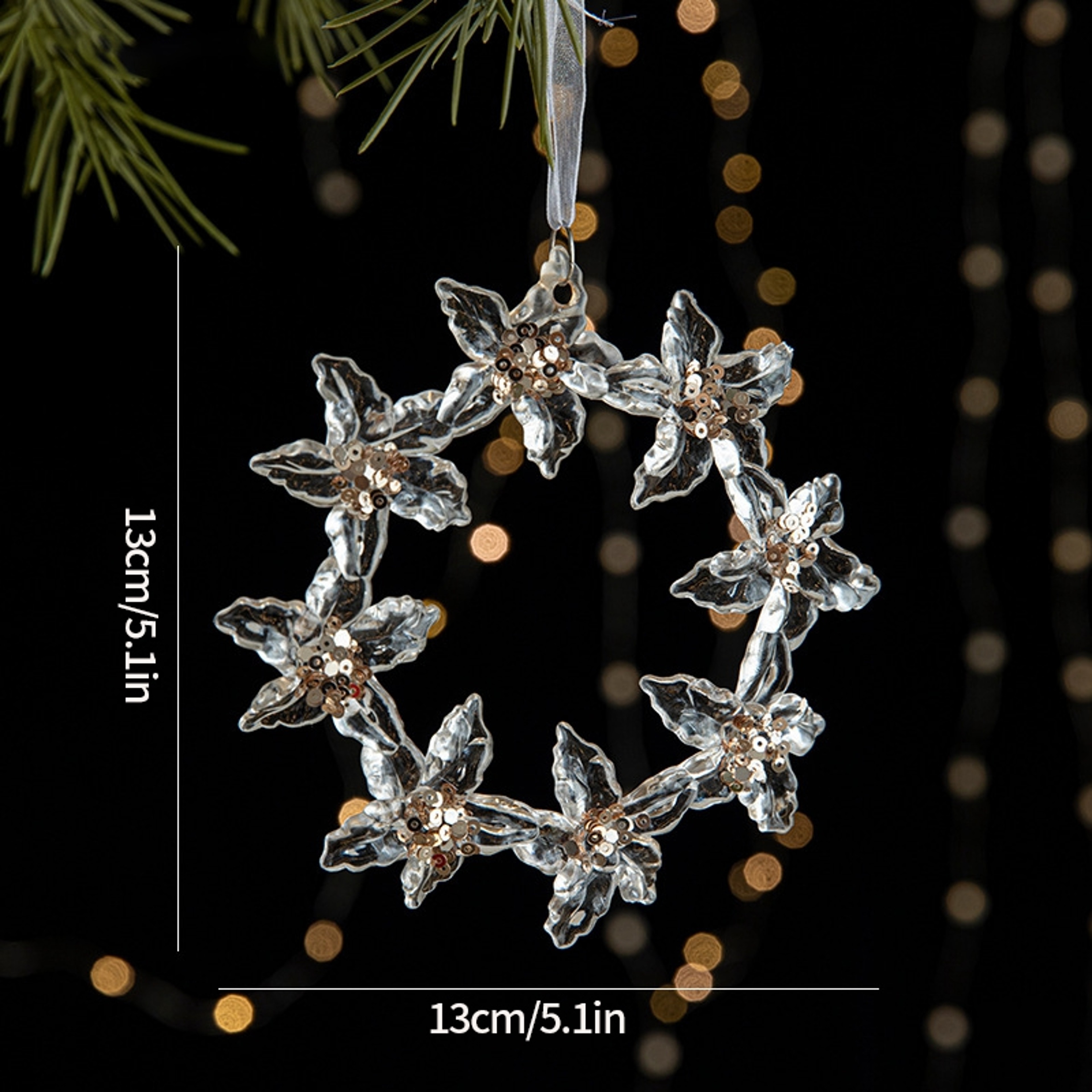Christmas Tree Ornaments Hanging, Acrylic Crystal Pendant, Snowflake Ornaments , Home Decoration Xmas Gifts – view 21