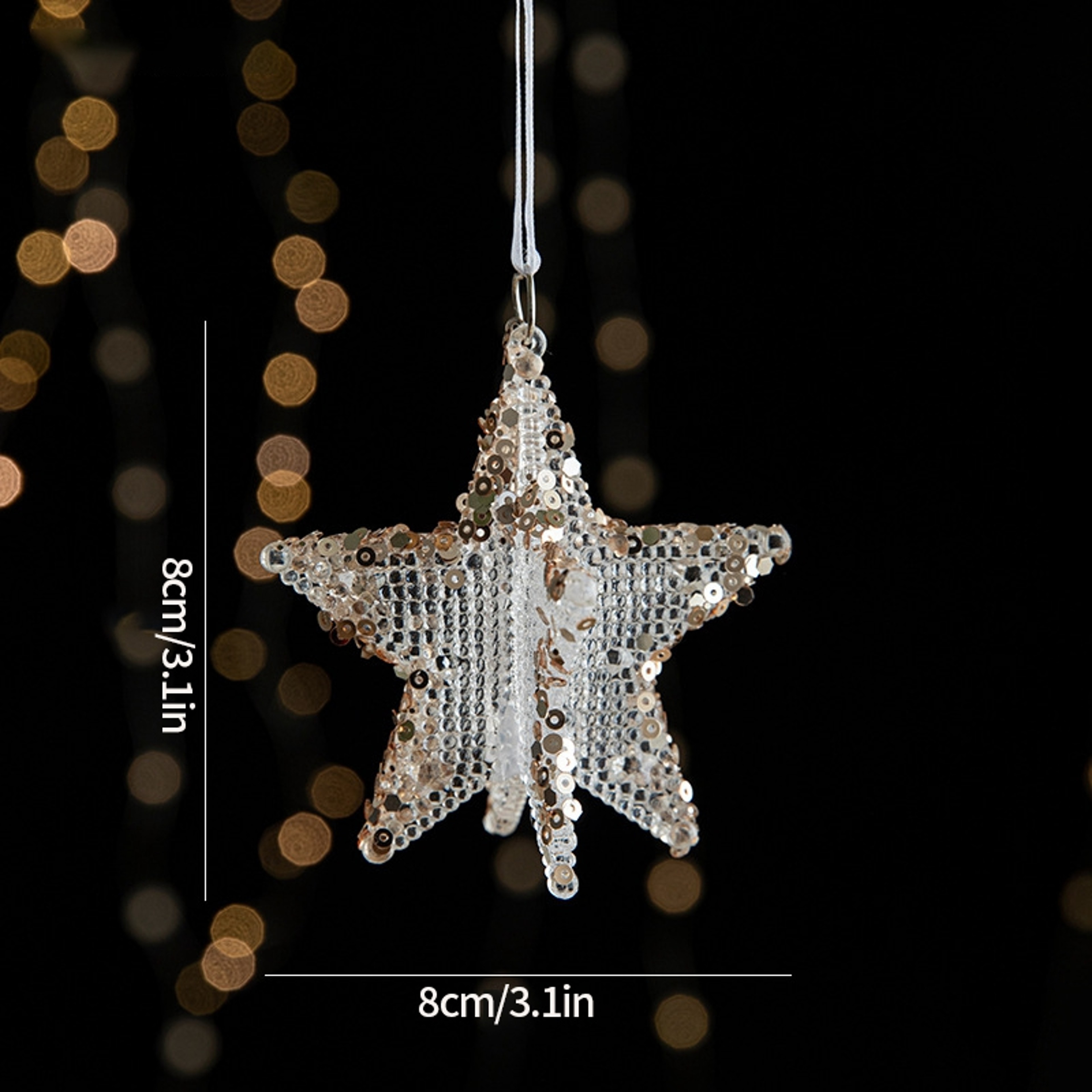 Christmas Tree Ornaments Hanging, Acrylic Crystal Pendant, Snowflake Ornaments , Home Decoration Xmas Gifts – view 27