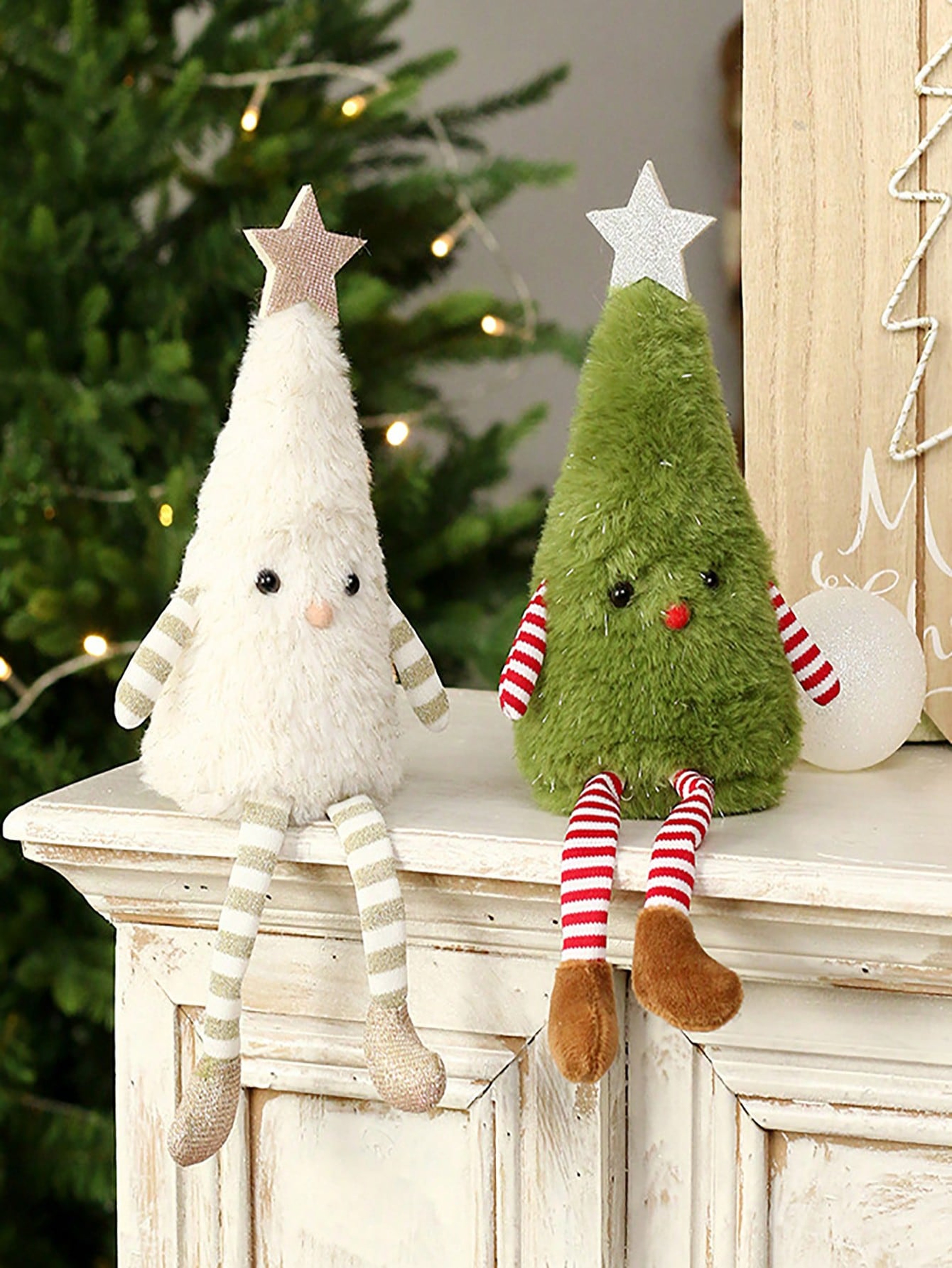 Cute Plush Christmas Decorations, Christmas Tree Doll Ornament, Home Party Decor, Couple Gift Idea, Holiday Plush Doll – view 1