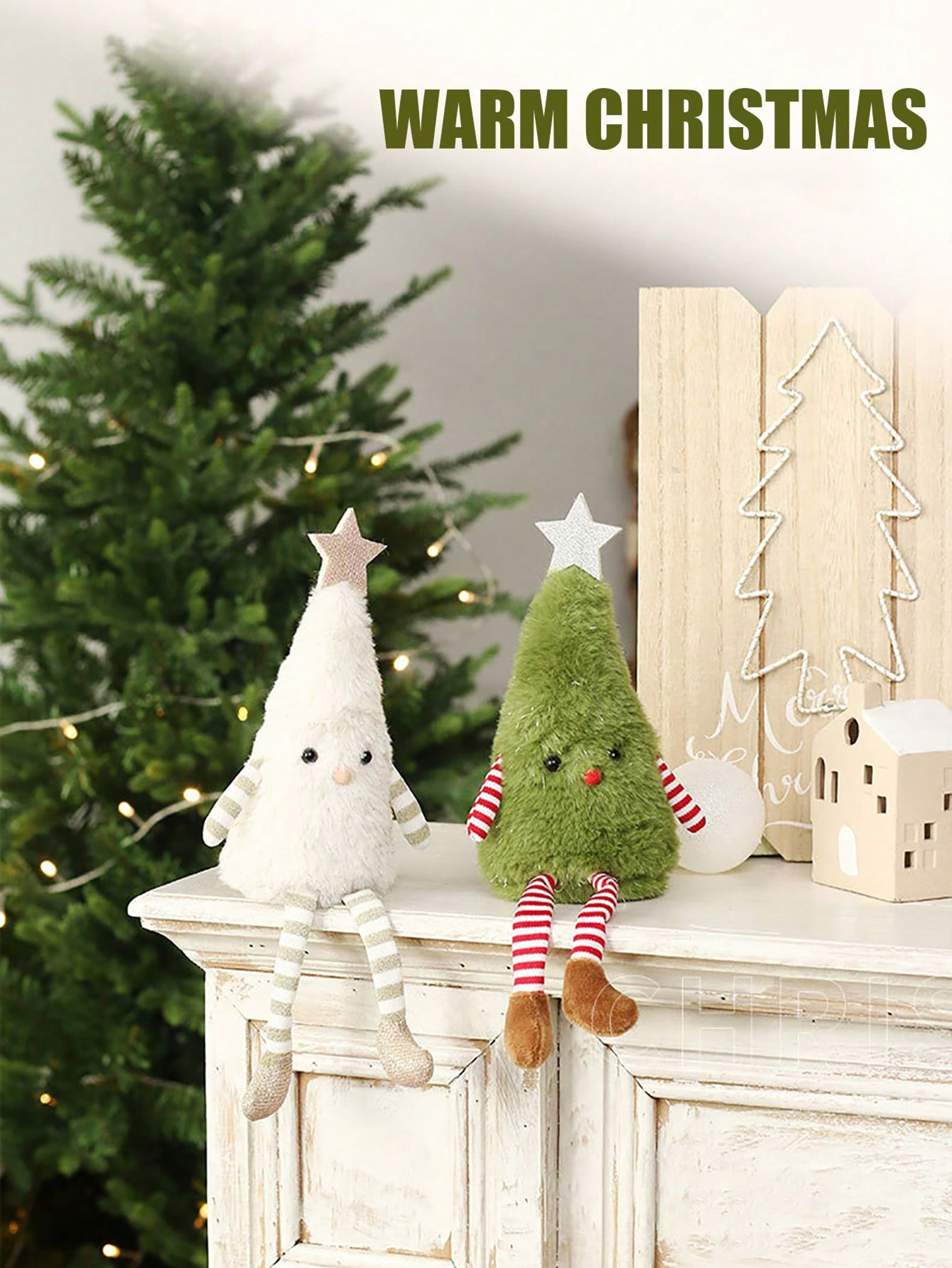 Cute Plush Christmas Decorations, Christmas Tree Doll Ornament, Home Party Decor, Couple Gift Idea, Holiday Plush Doll – view 3