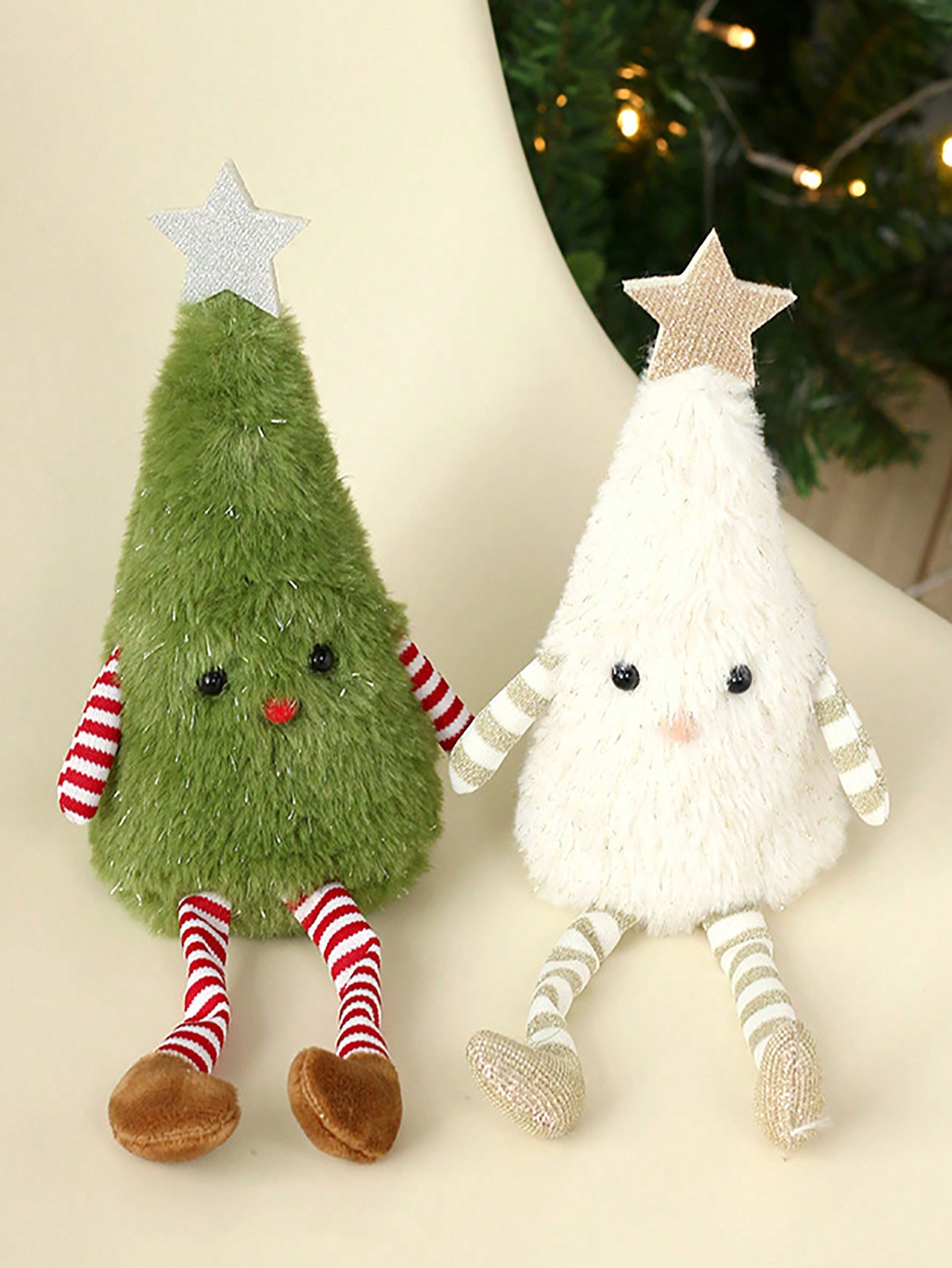 Cute Plush Christmas Decorations, Christmas Tree Doll Ornament, Home Party Decor, Couple Gift Idea, Holiday Plush Doll – view 4