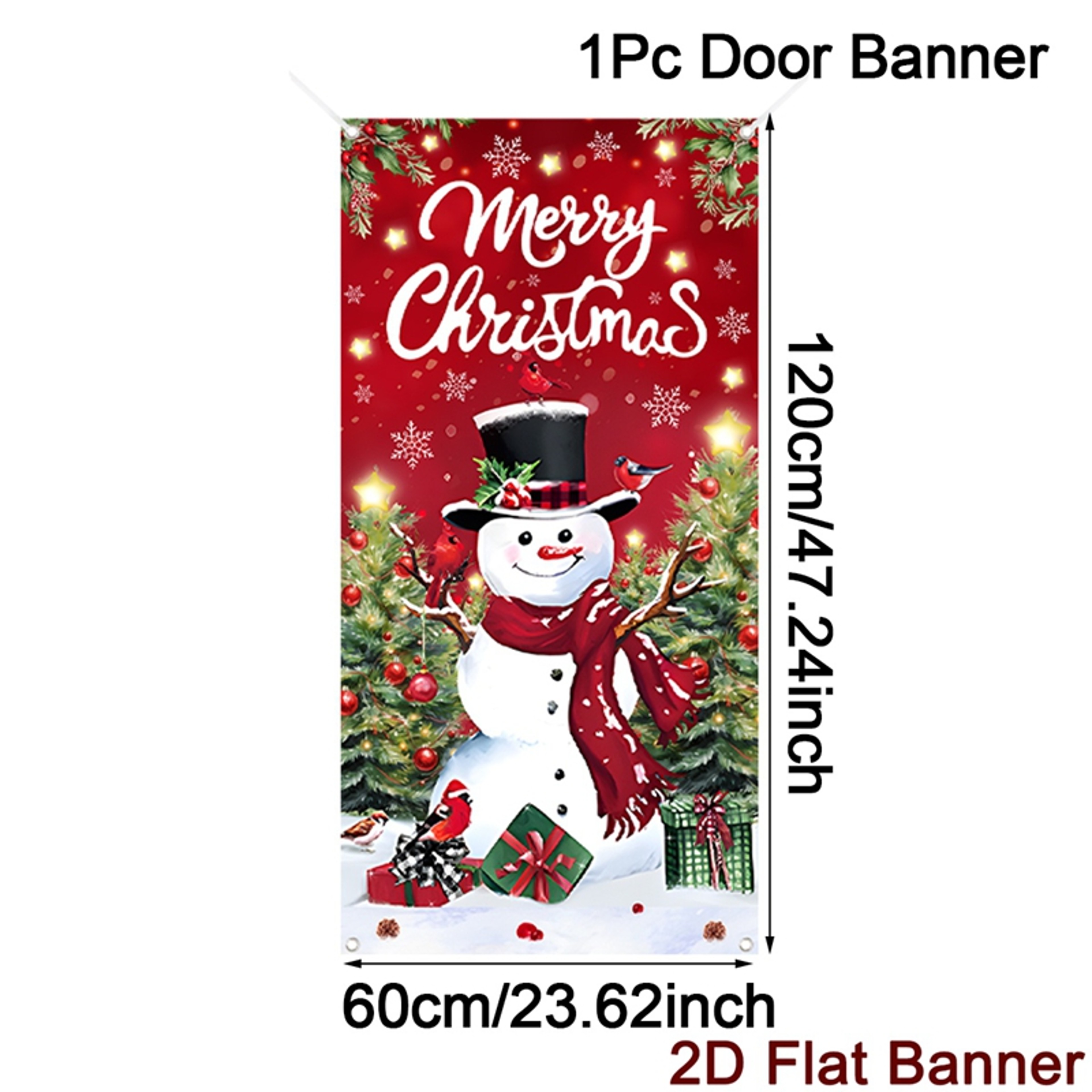 Christmas Porch Door Banner, Merry Christmas Hanging Ornament, Navidad Noel Home Flag, Holiday Decoration, New Year Gift – view 8