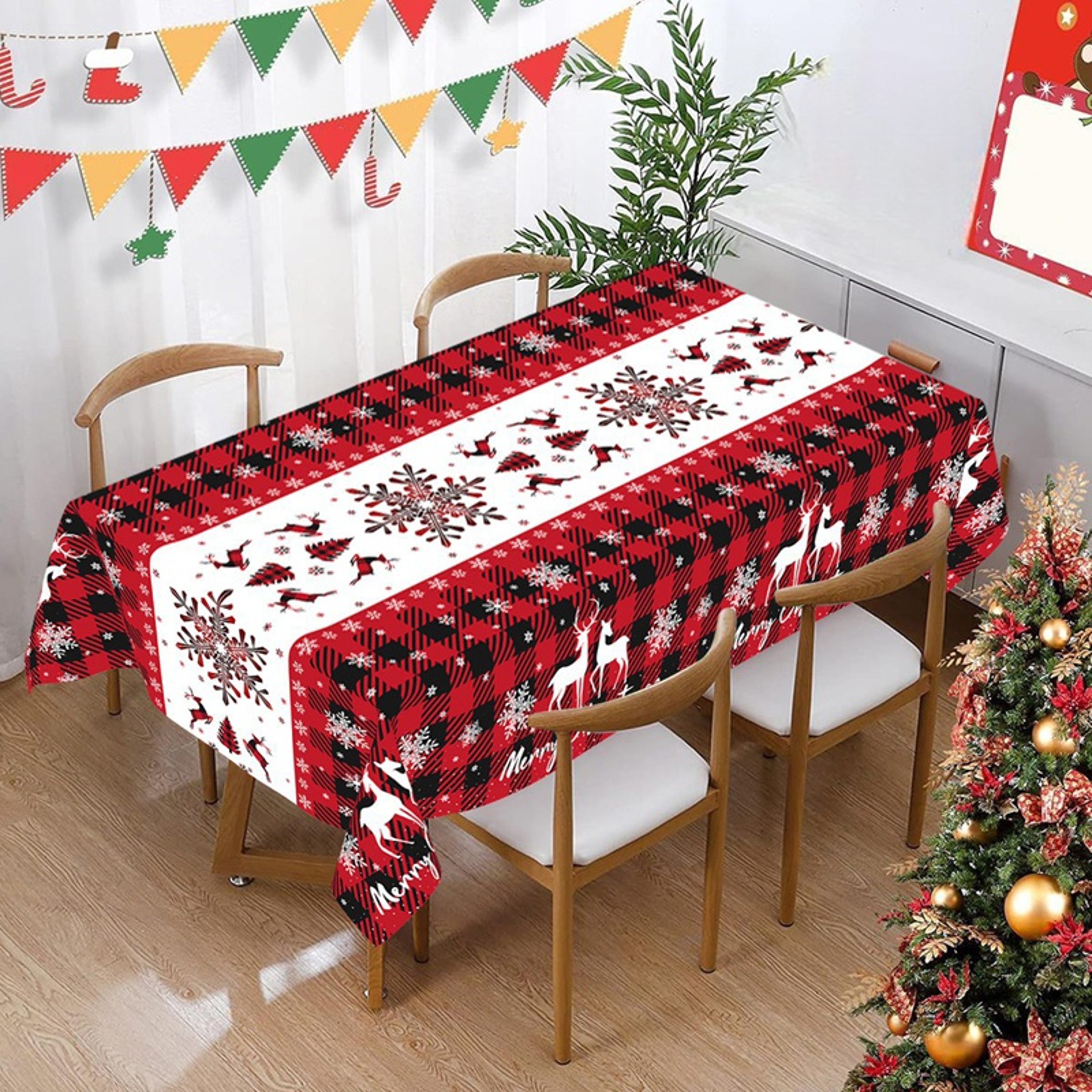 Merry Christmas Decoration, Christmas Tablecloth, Happy New Year Gift, For Home Decor – view 4