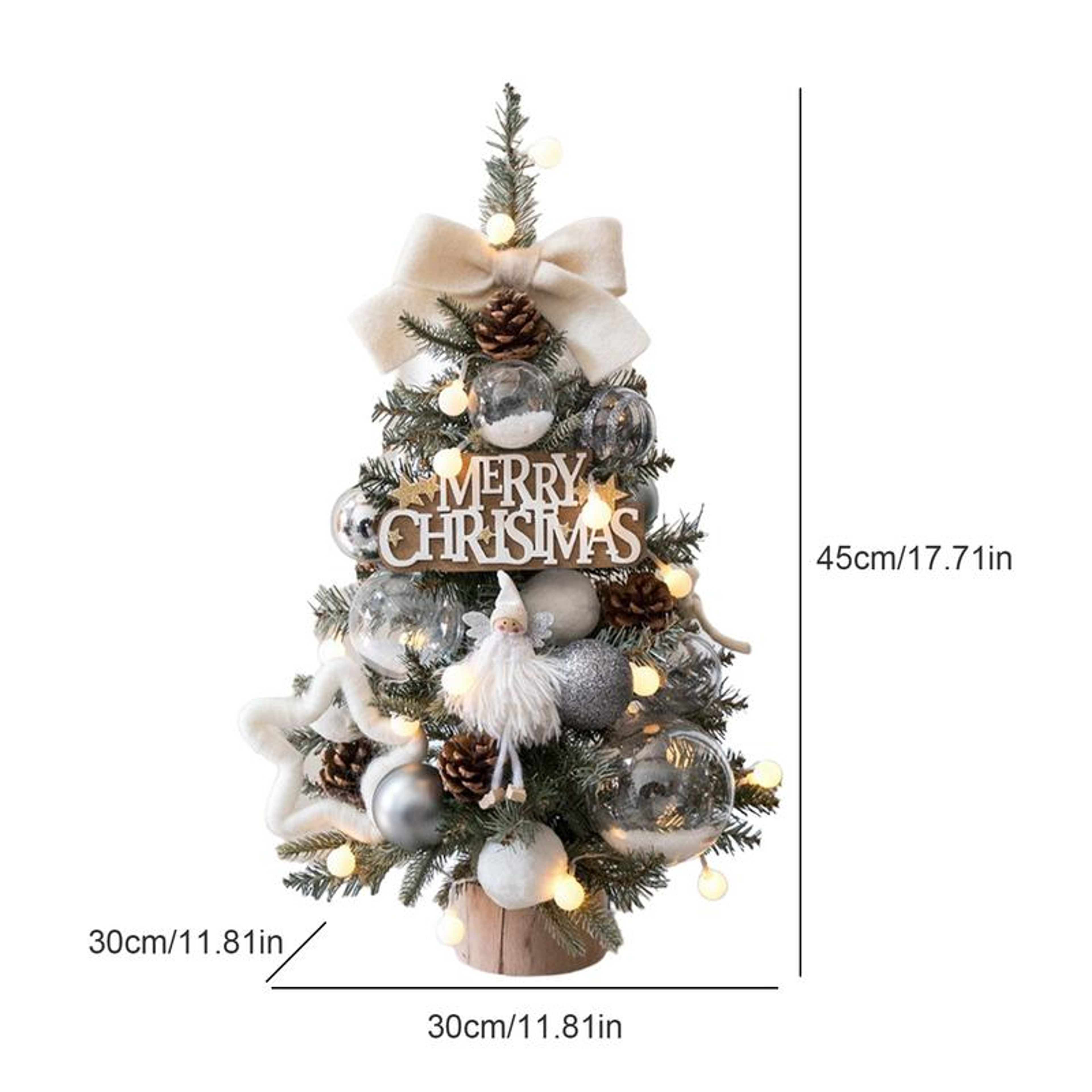 Mini Christmas Tree With Lights Mini PVC Christmas Tree Christmas Decorations Flocking Beads Mini C 4