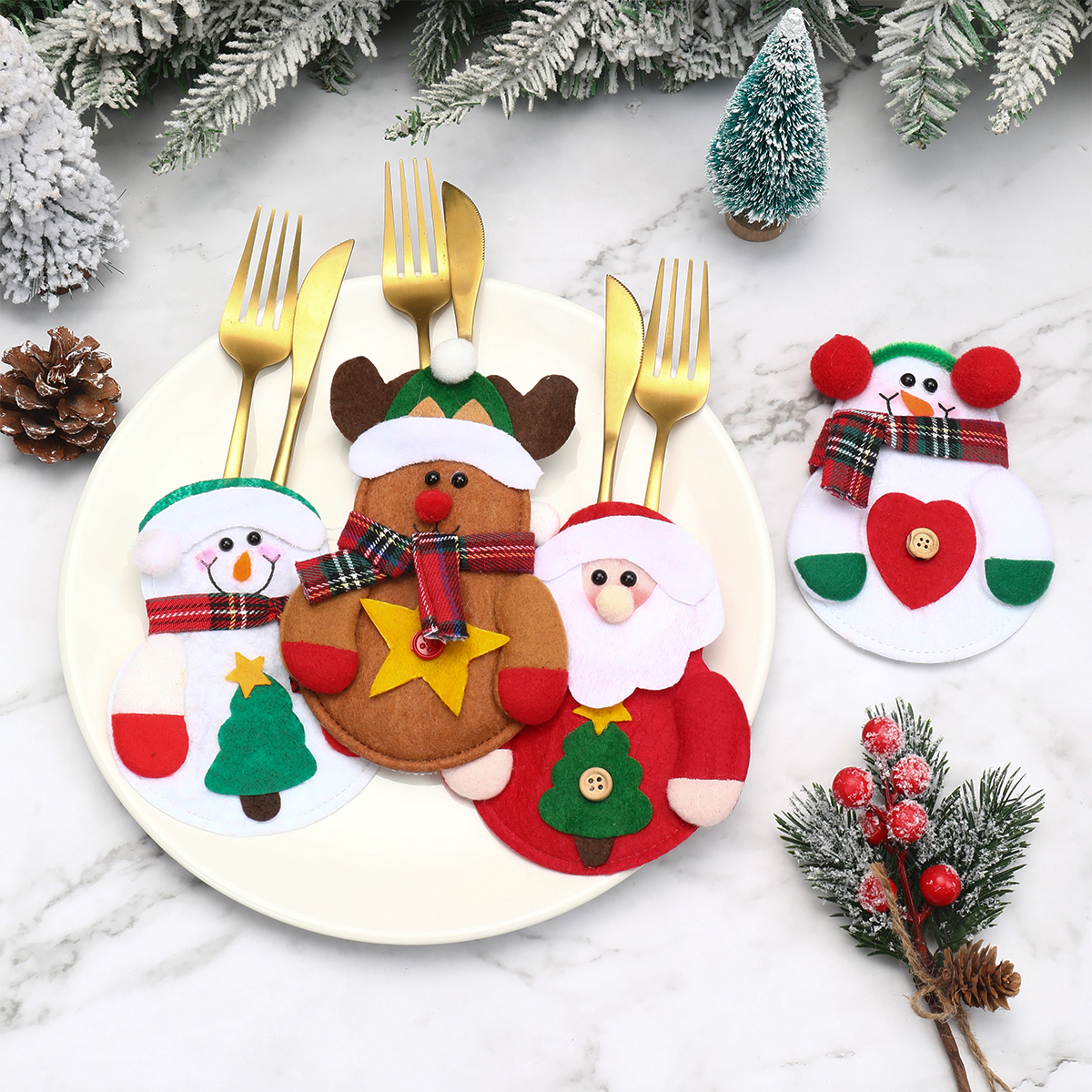 Christmas Cutlery Holders, Xmas Ornaments, Merry Christmas Decoration for Home 2025, Navidad Natal New Year Gift – view 3