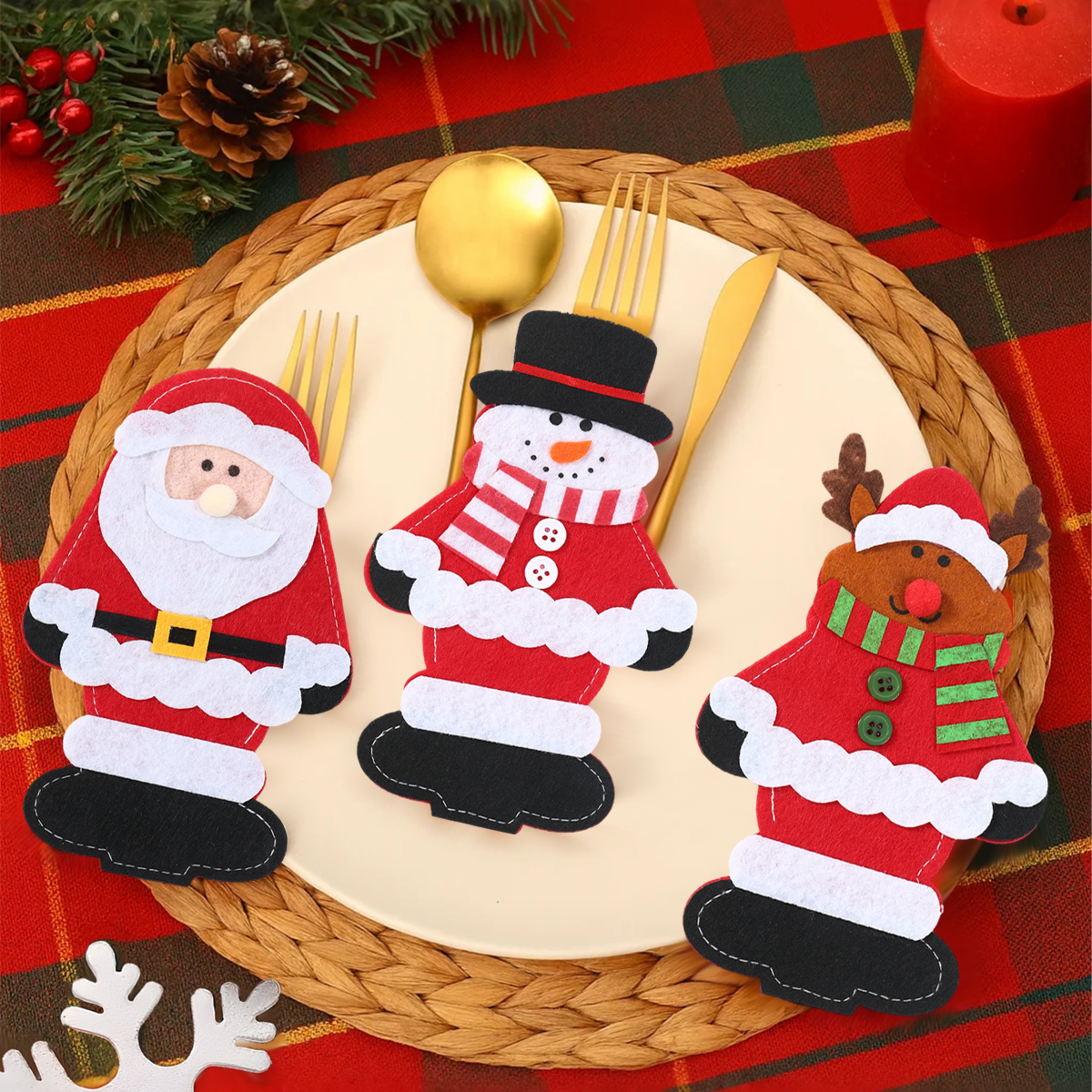 Christmas Cutlery Holders, Xmas Ornaments, Merry Christmas Decoration for Home 2025, Navidad Natal New Year Gift – view 4