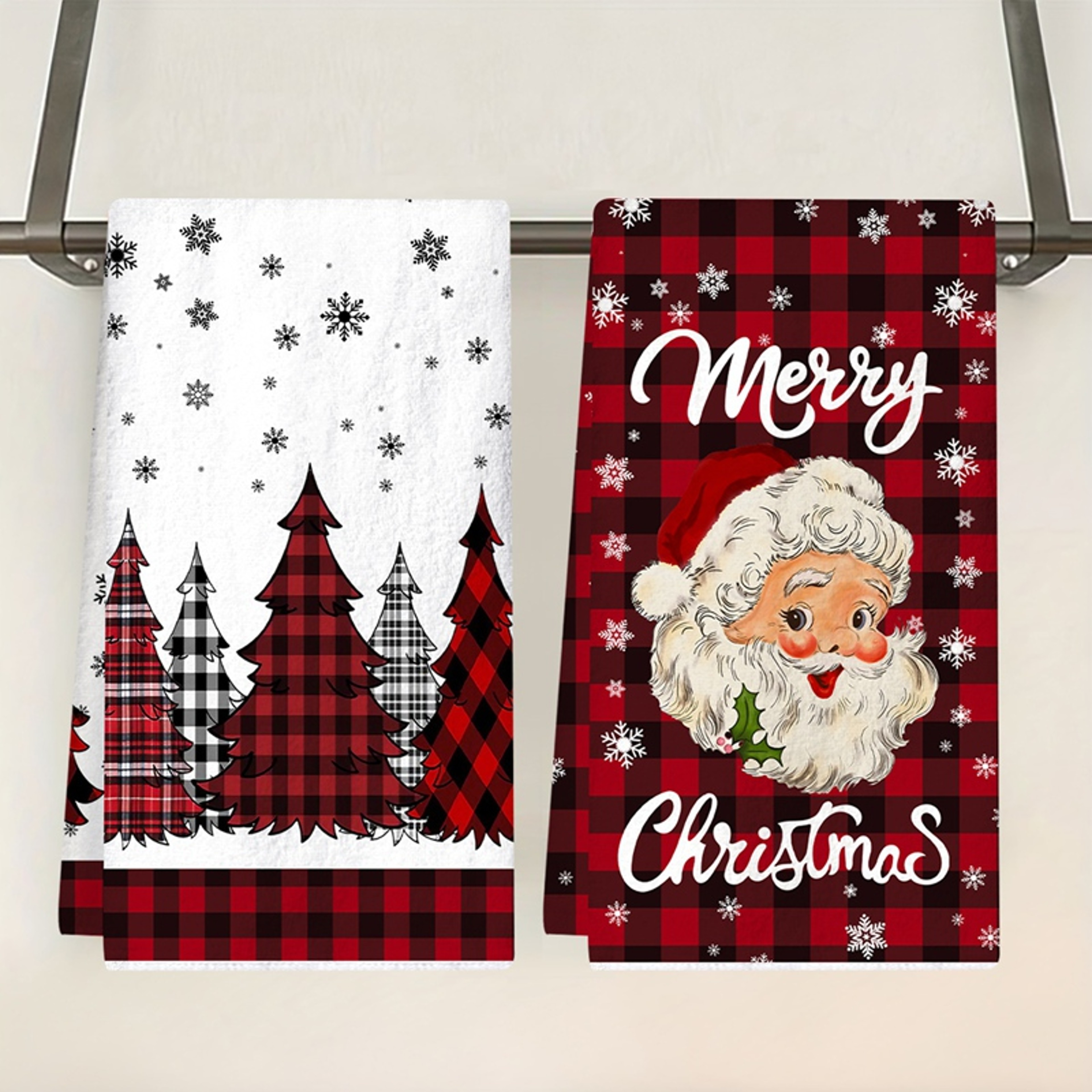 Merry Christmas Party Decoration, Christmas Kitchen Towels, Navidad Natal New Year Gif, Xmas Santa Claus Dish Towel – view 1