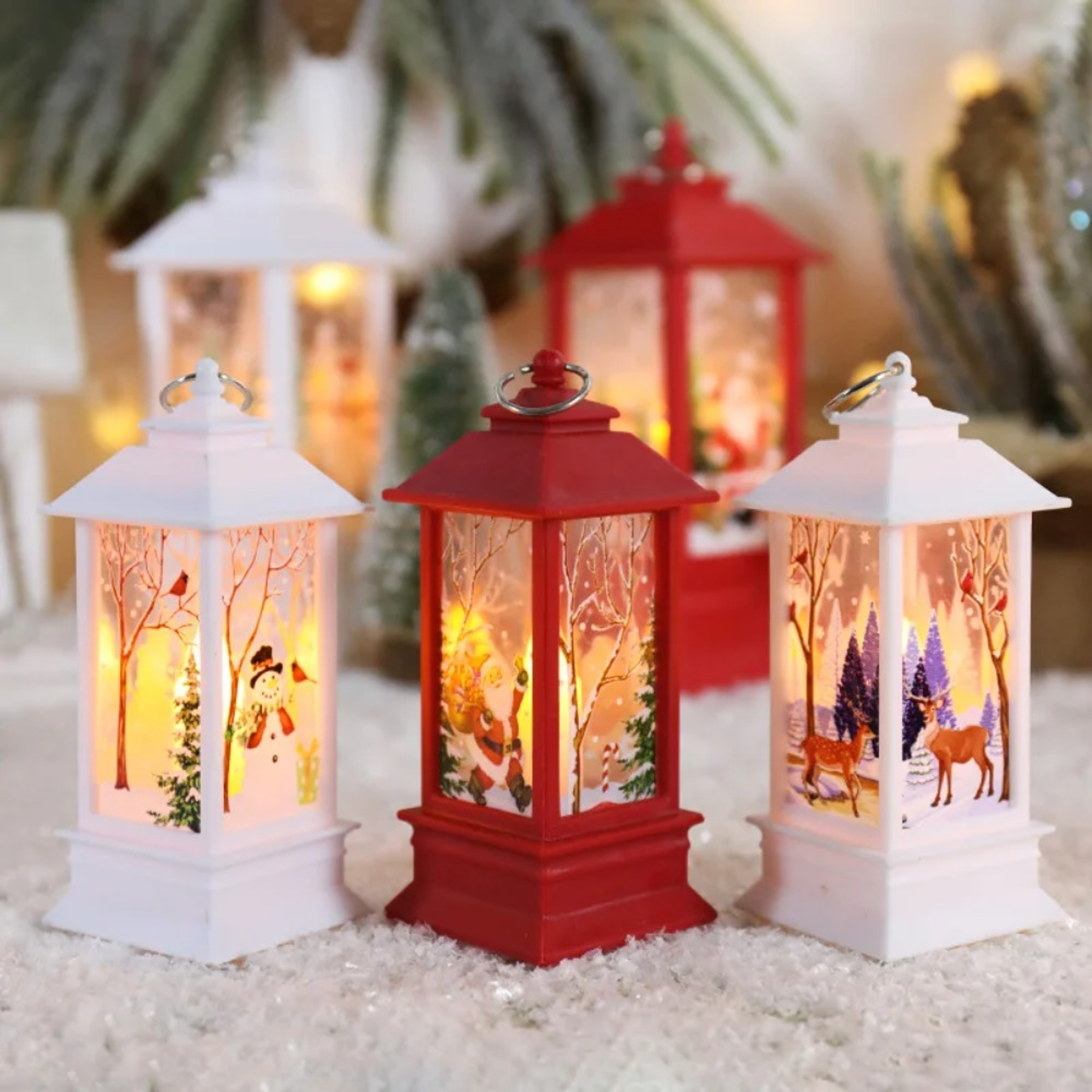 New Christmas Wind Lamp Candle Small Night Lamp Elderly Snowman Table Lamp Small Night Christmas De 0