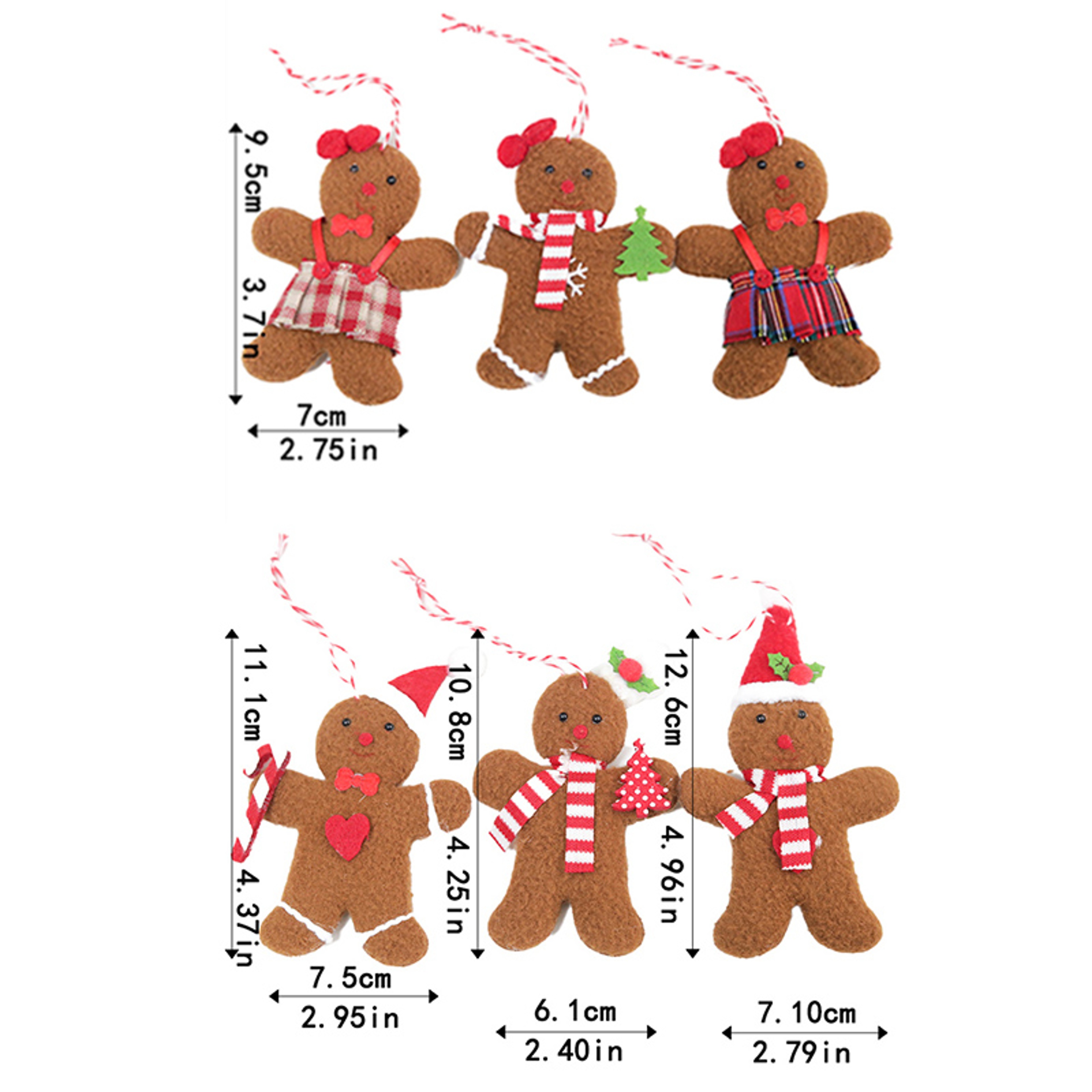 Gingerbread Man Christmas New Year Decoration, Plush Home Doll, Xmas Tree Hanging Ornament, Indoor Table Pendant – view 6