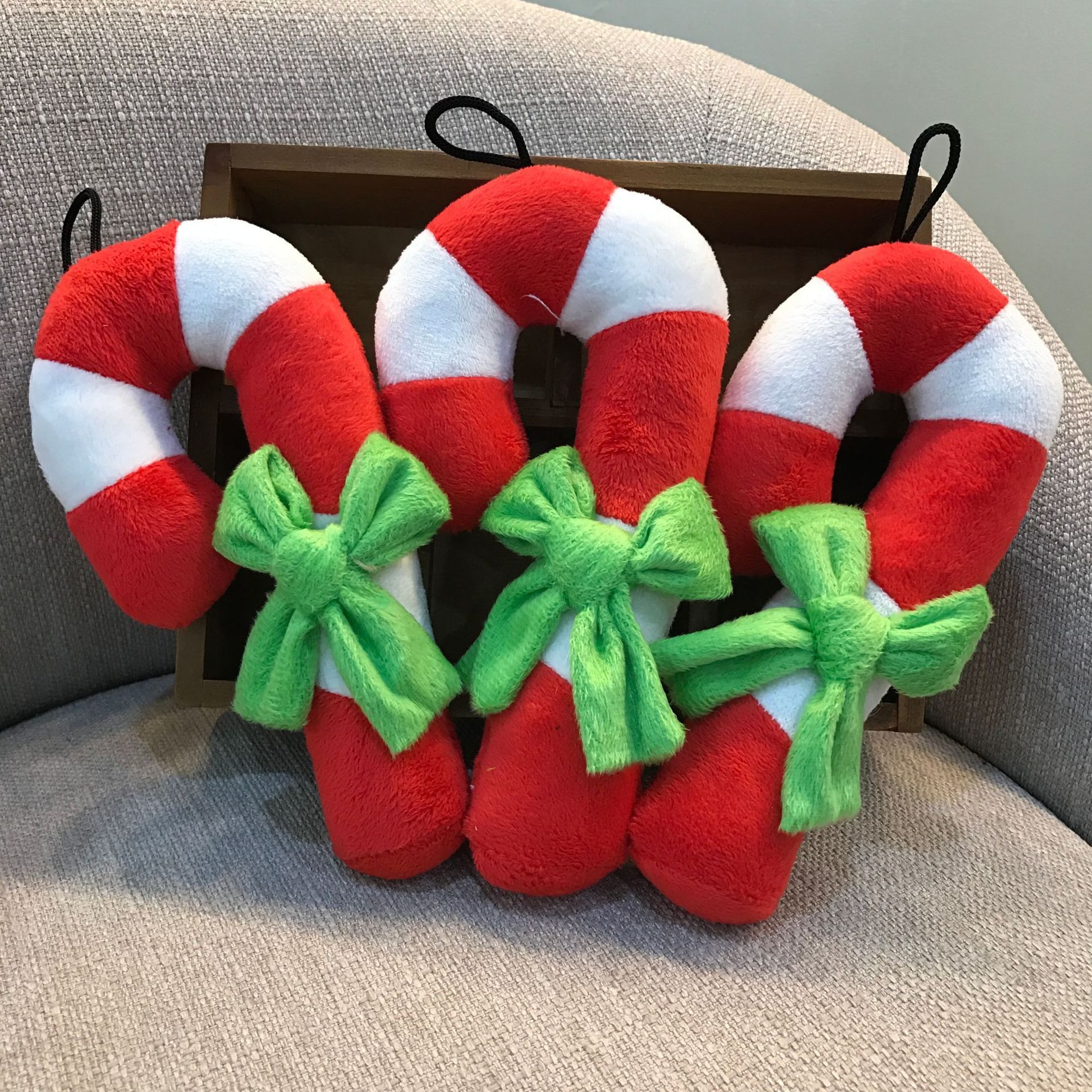 Extra Large Christmas Decoration Hanging Ornament With Red  White Stripes Easy Hang Loop For Tree W 0