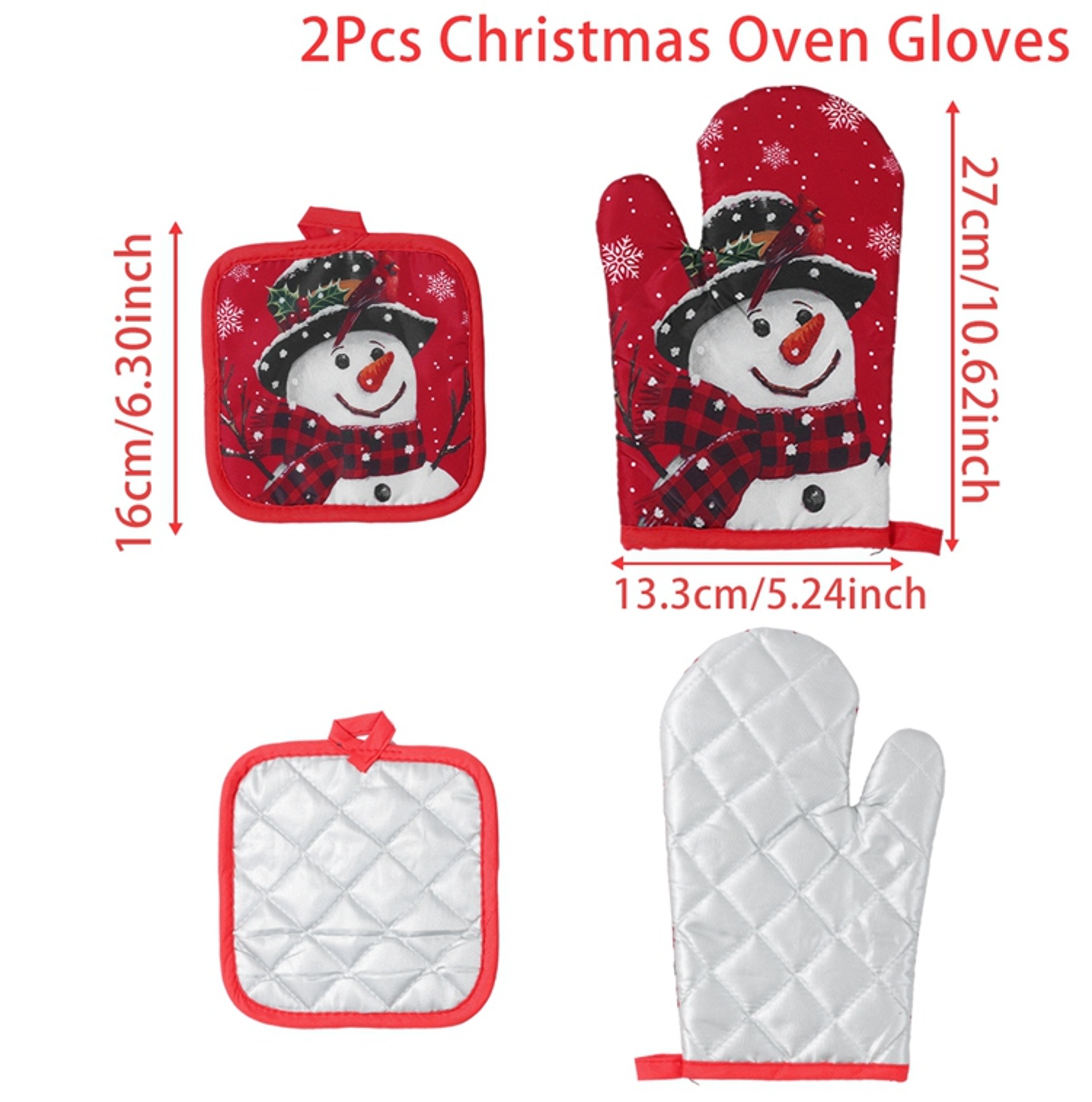 Merry Christmas Oven Gloves, Xmas Ornaments, Christmas Decoration, For Home Mitts, Navidad Natal New Year Gift – view 9