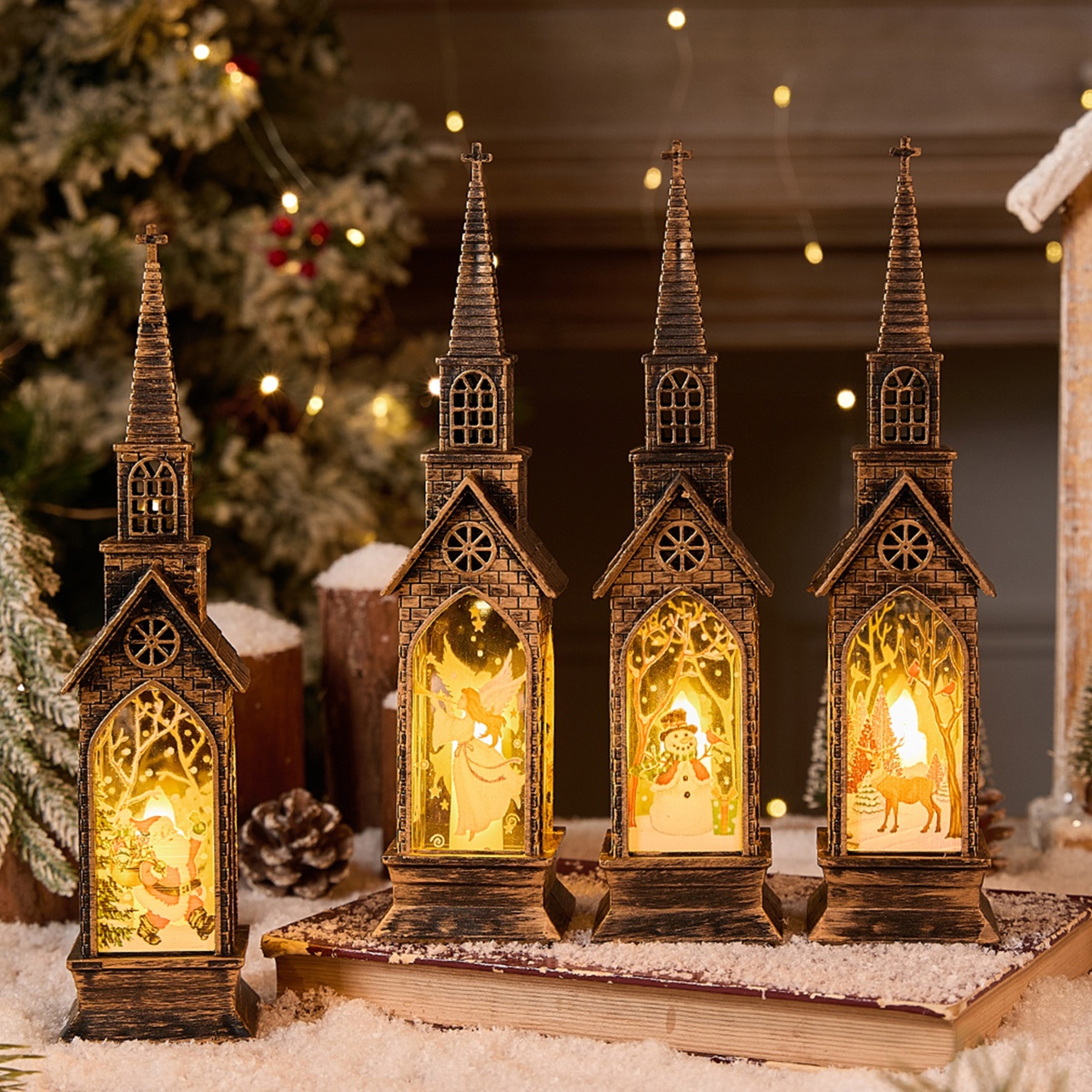 Snowman Lantern Lamp Table Ornament, Christmas LED Night Light Santa Claus, Christmas Decoration for Home, Xmas Navidad – view 5