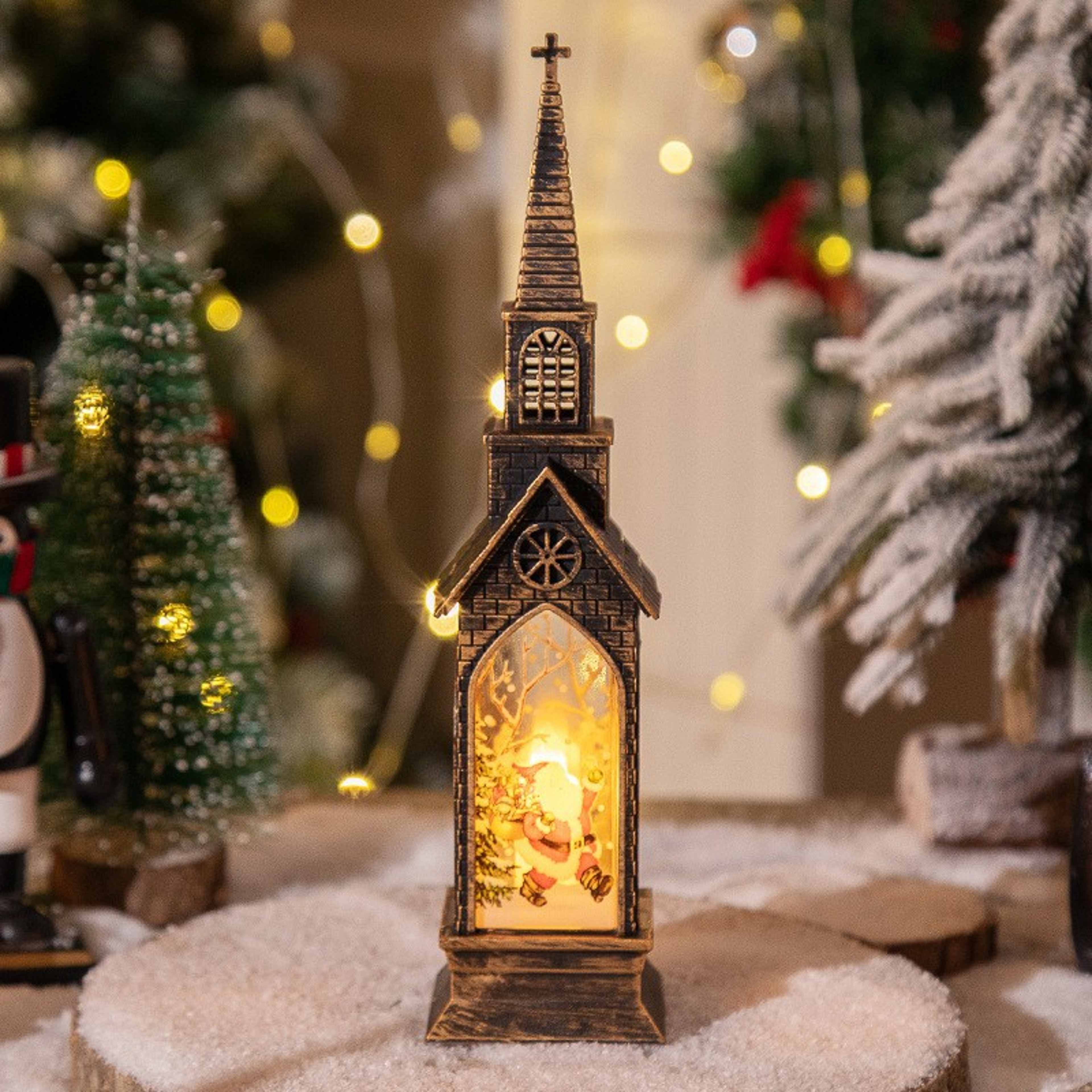 Snowman Lantern Lamp Table Ornament, Christmas LED Night Light Santa Claus, Christmas Decoration for Home, Xmas Navidad – view 7