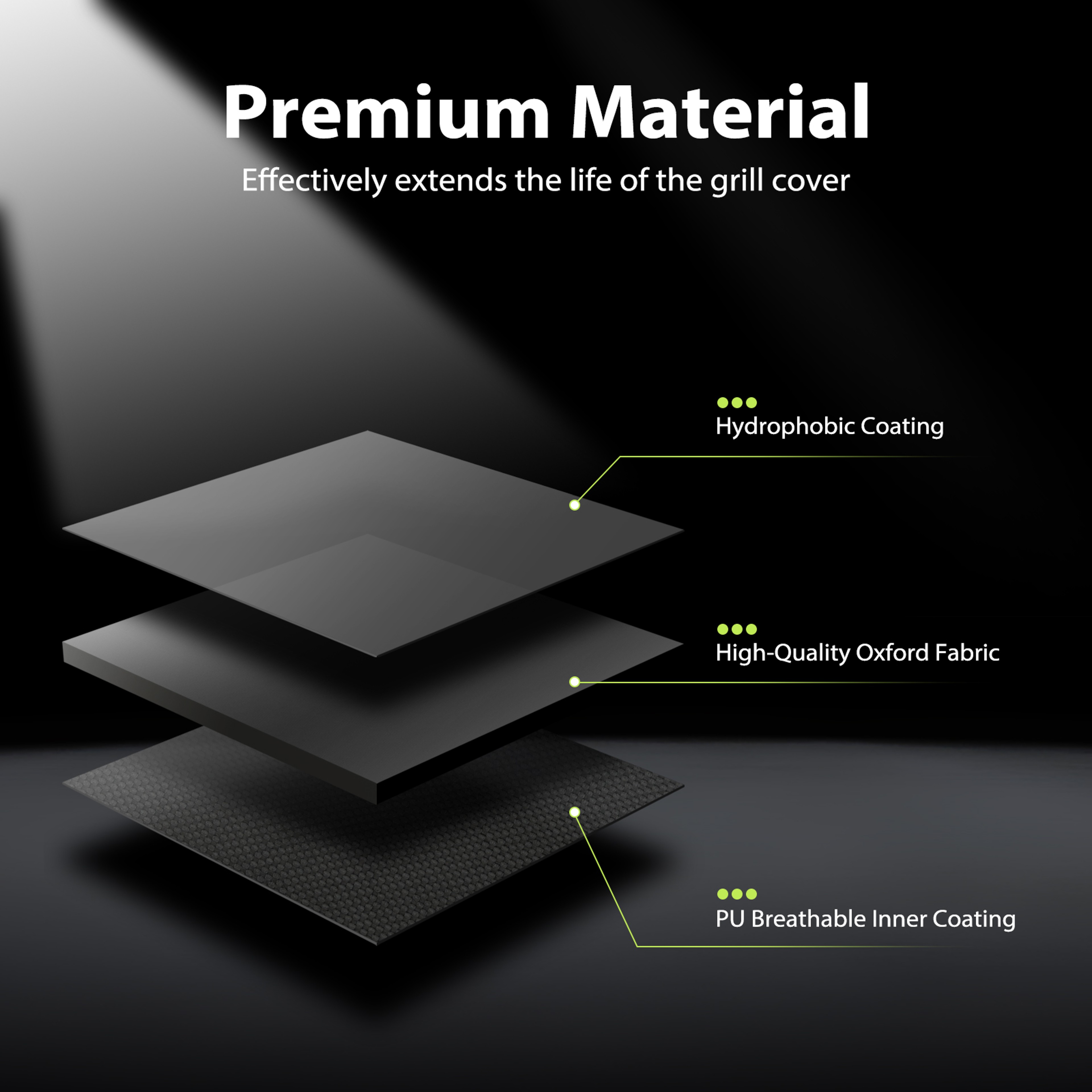 Waterproof Oxford BBQ Cover, Anti UV, Rip Proof and Windproof Grill Protector with Reflective Strips for Char Broil – view 2