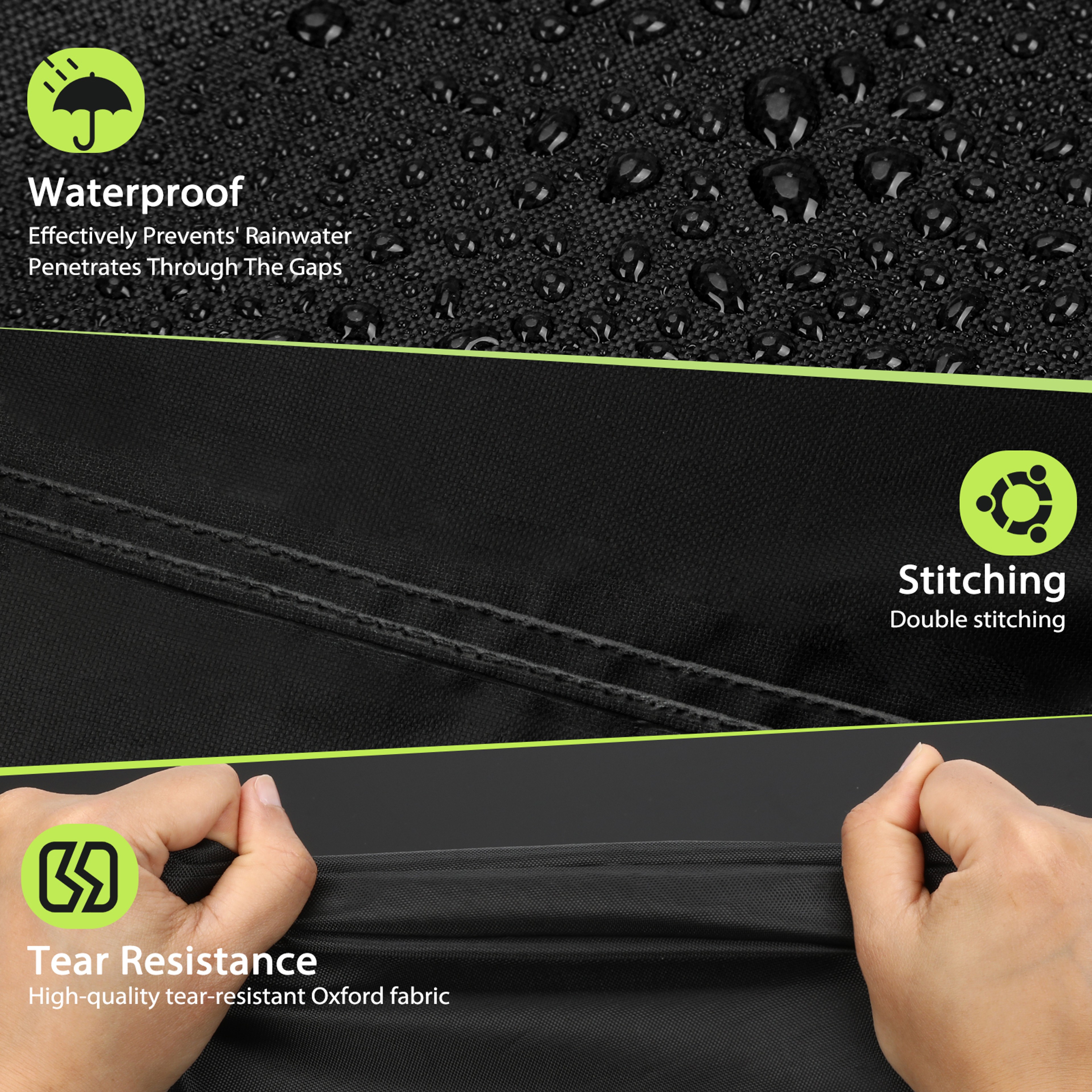 Waterproof Oxford BBQ Cover, Anti UV, Rip Proof and Windproof Grill Protector with Reflective Strips for Char Broil – view 4