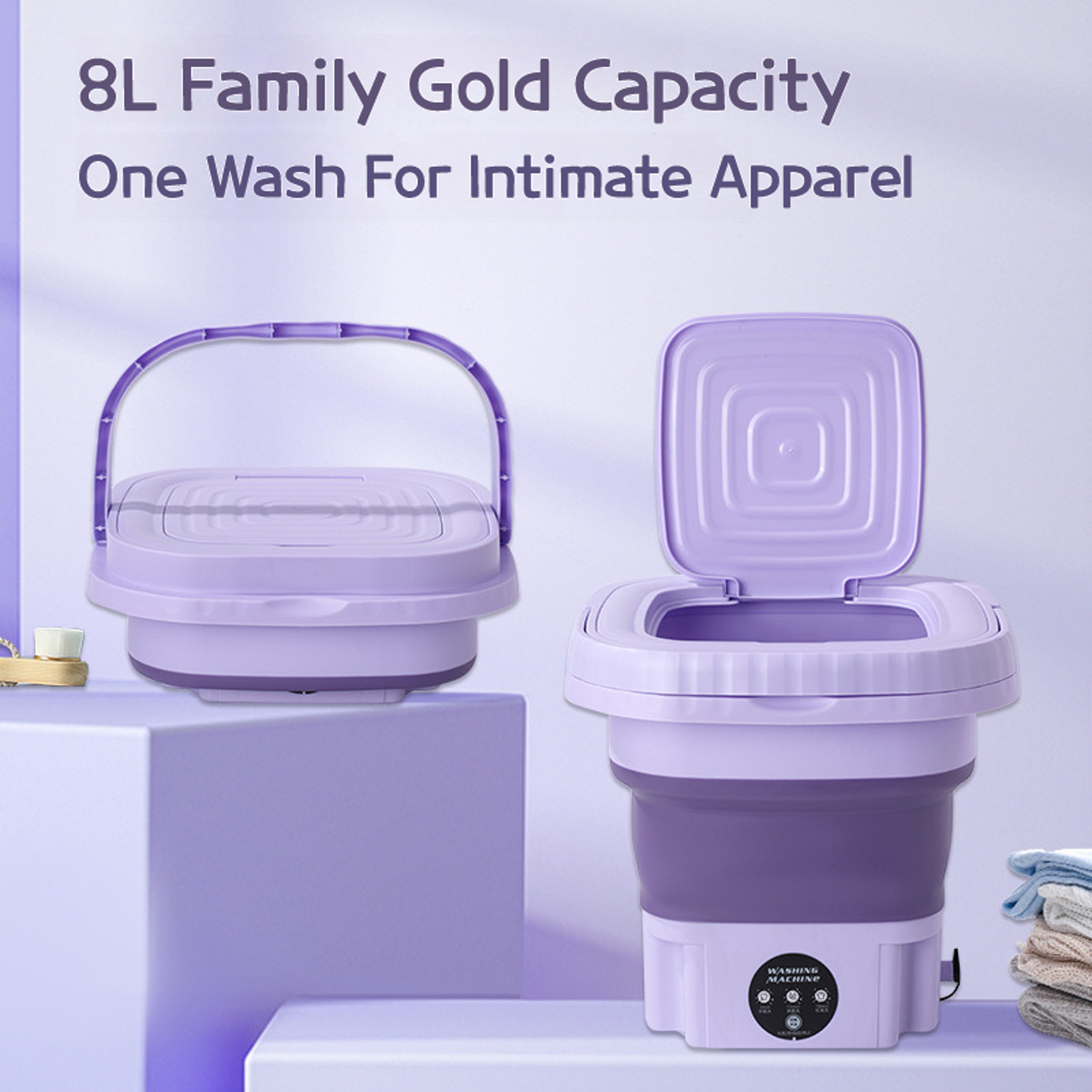 Compact Bucket For Clothes Socks Underwear Cleaning Portable Folding Washing Machine Perfect For Ho 4