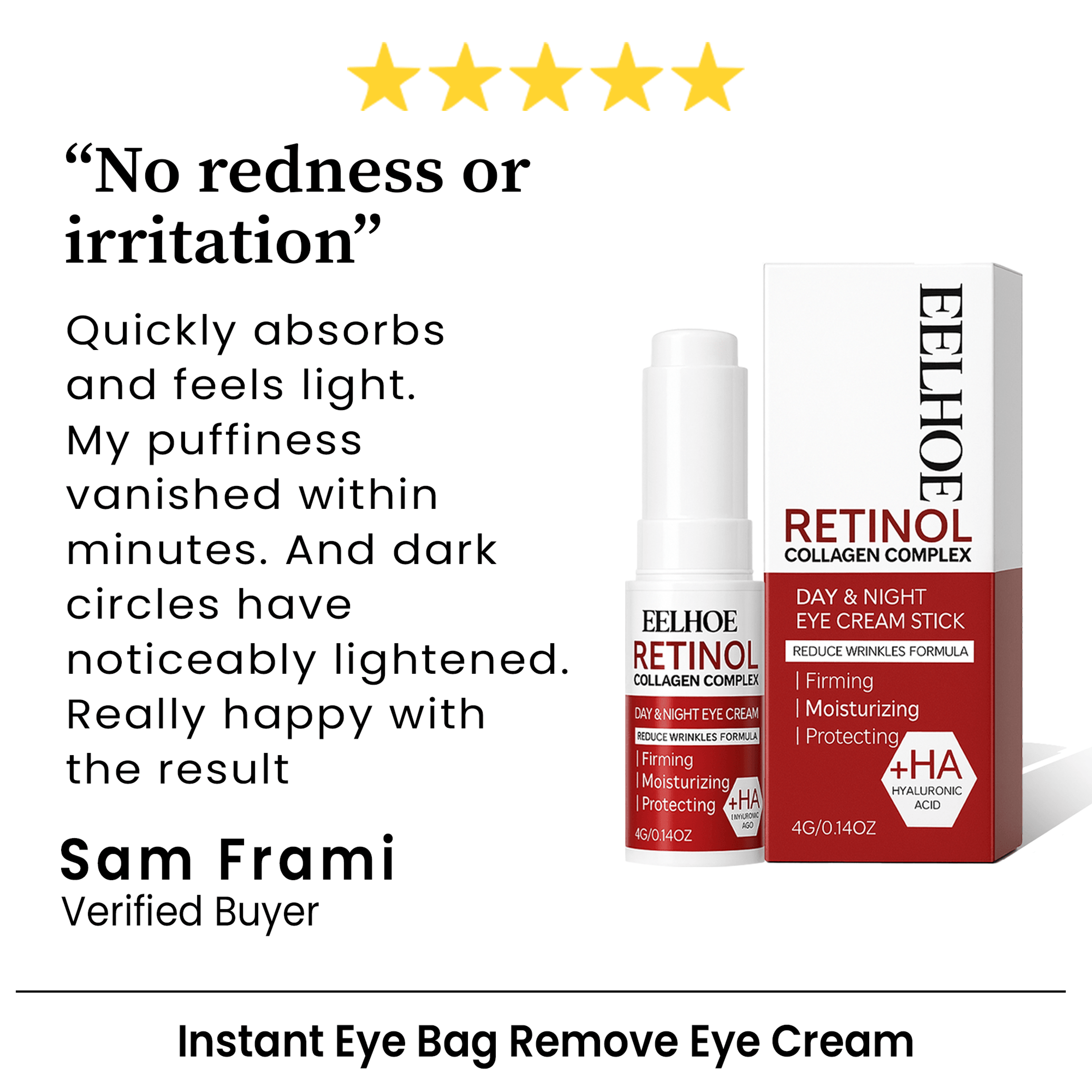 Instant Eye Bag Remove Eye Cream Korean Beauty Eye Care Fade Dark Circles Puffiness Lift Brighten A